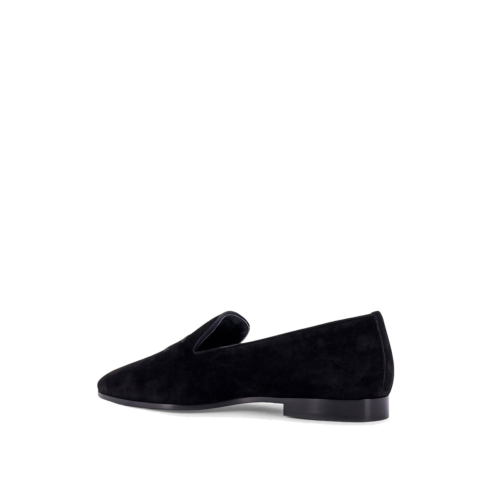 Celine Velvet Loafers With Embroidered Triomphe Logo Men In Black