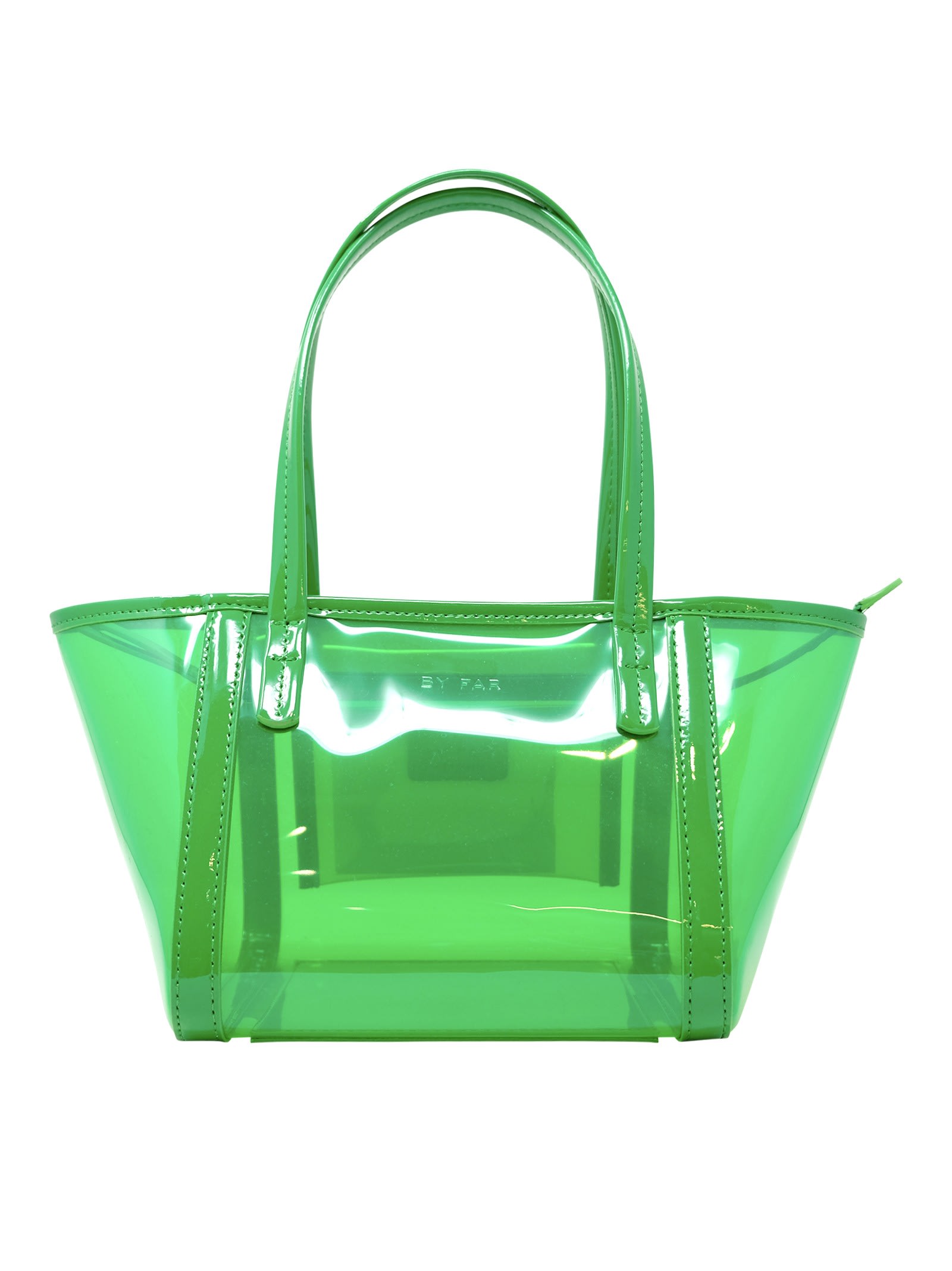 Shop By Far Bar Tote Transparent Green Pu Handbag