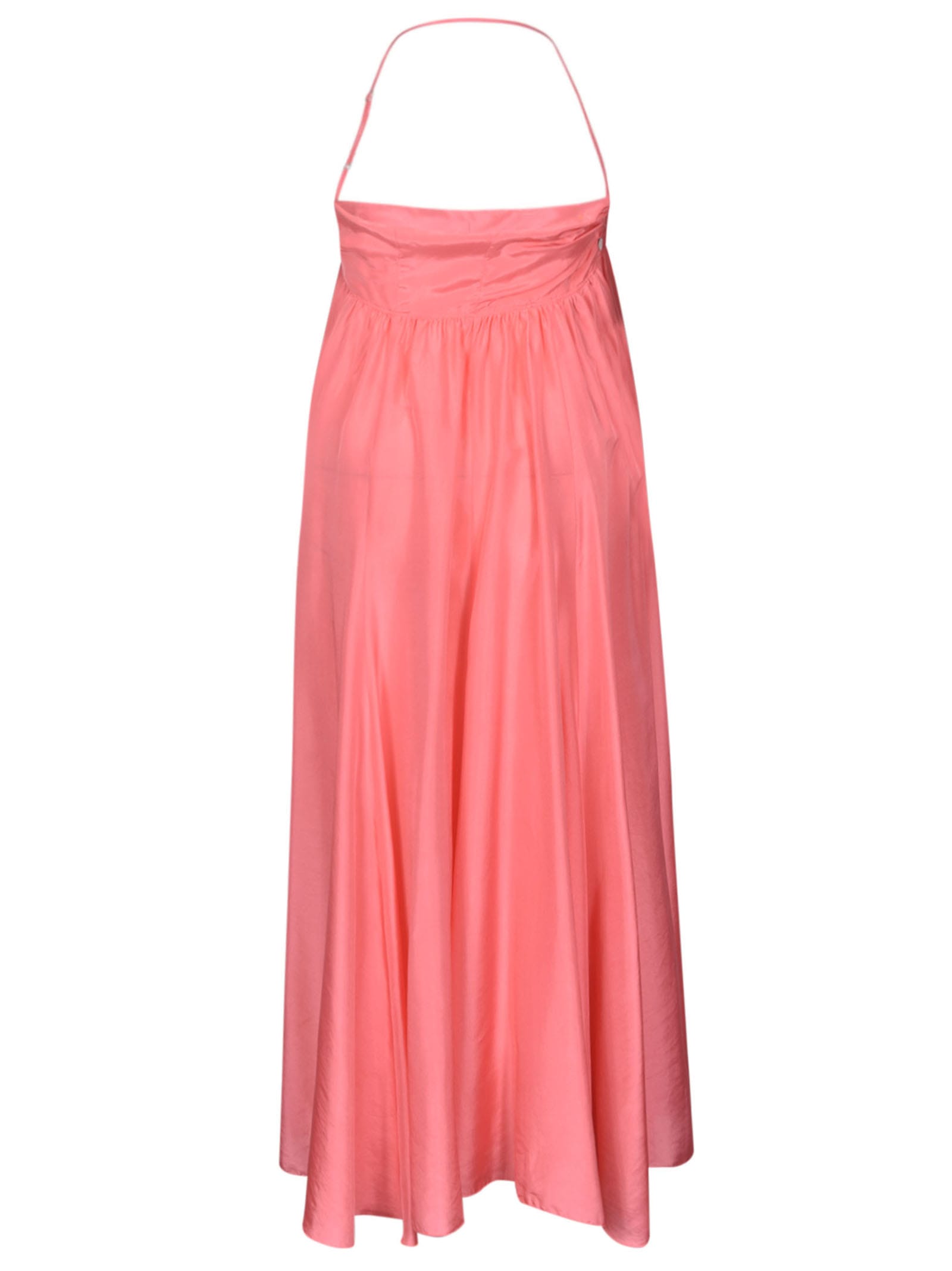 Shop Forte Forte Exposed Back Sleeveless Long Dress In Pink