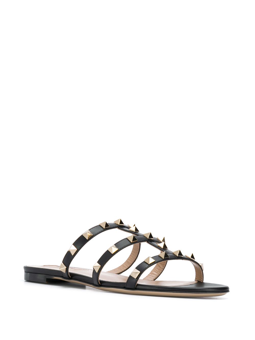 Valentino Rockstud Leather Sandals In Animal Print