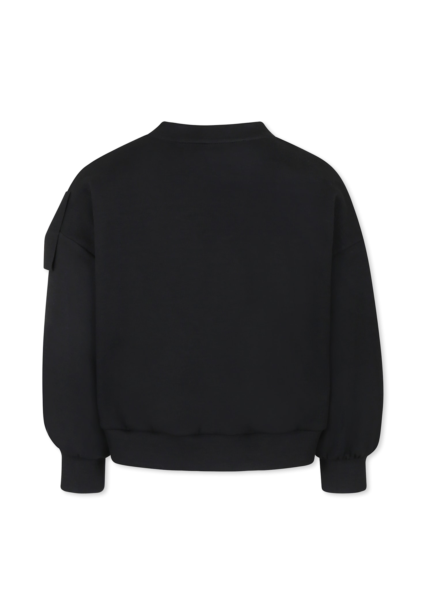 Simonetta Black Sweatshirt For Girl With Bows In Black