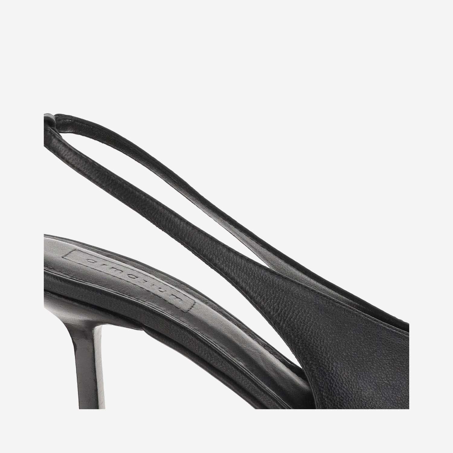 Shop Armarium Evelina Leather Slingback In Black