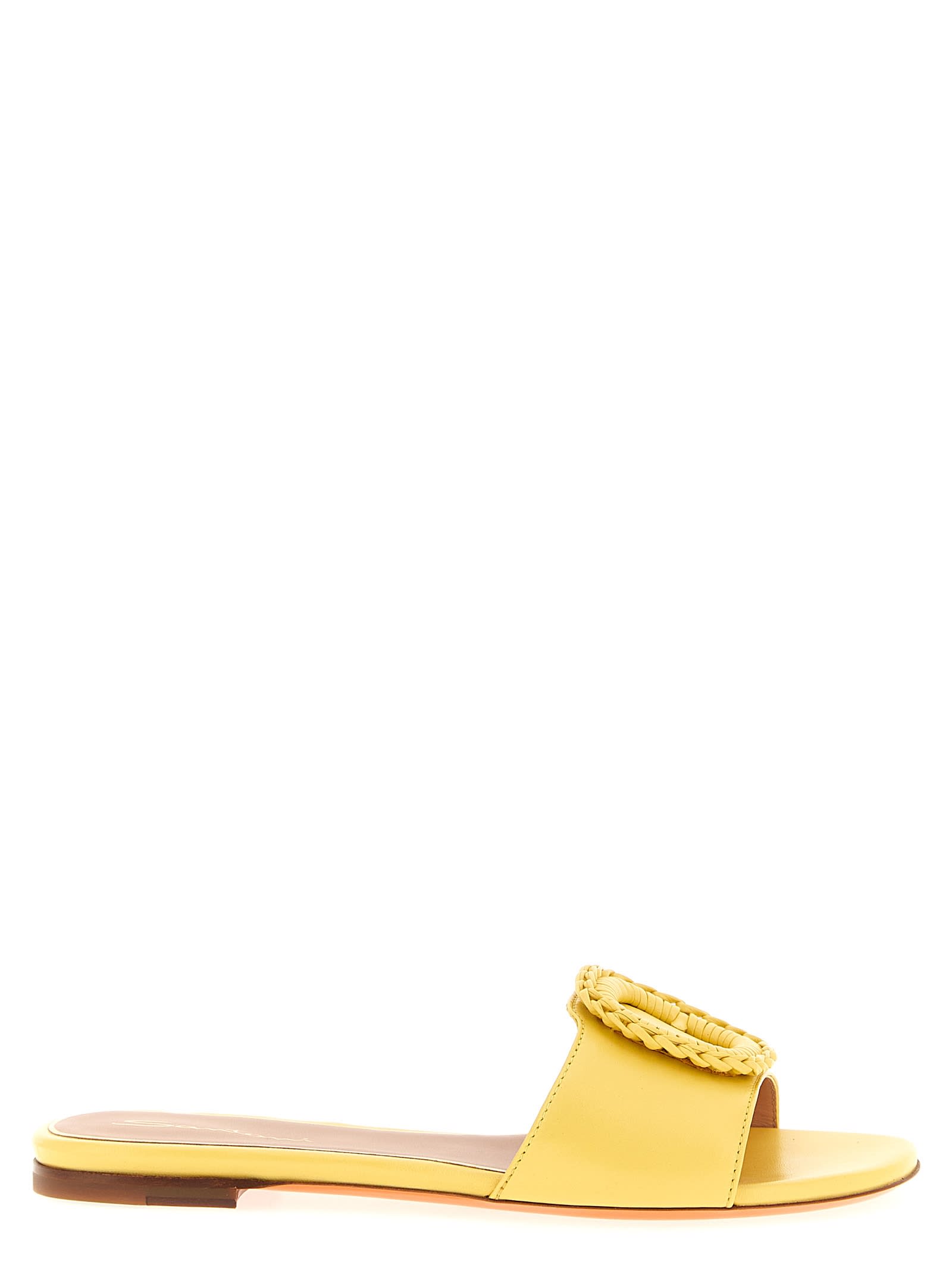 Santoni Corolle Sandals Braided Strap Flat Sole In Multi