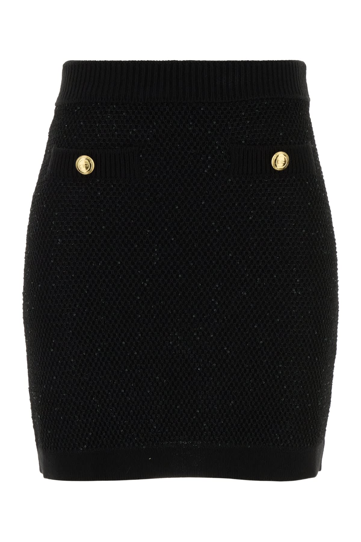Elisabetta Franchi Gonna In Maglia Con Paillettes Nera In Black