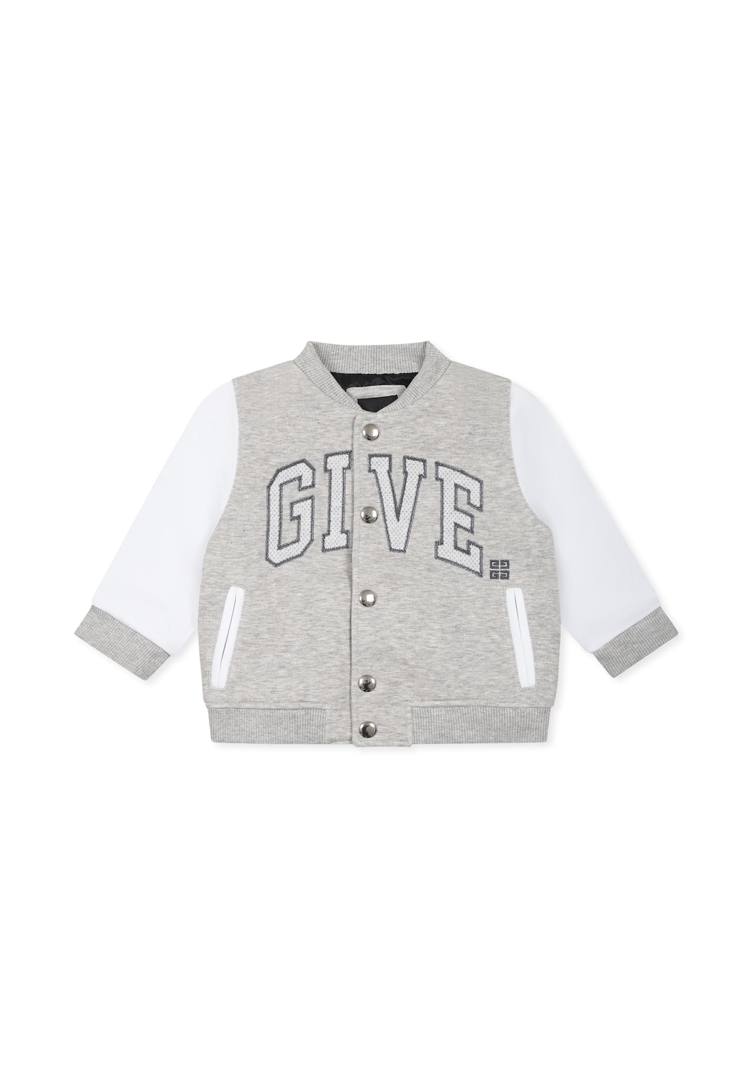 Givenchy Logo Cotton-blend Varsity Jacket In Grey
