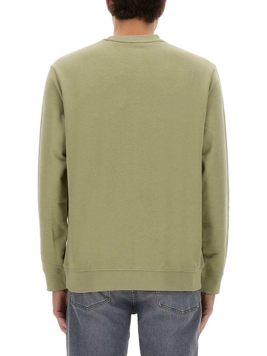 Hugo Boss Logo-patch Cotton Sweatshirt In Green