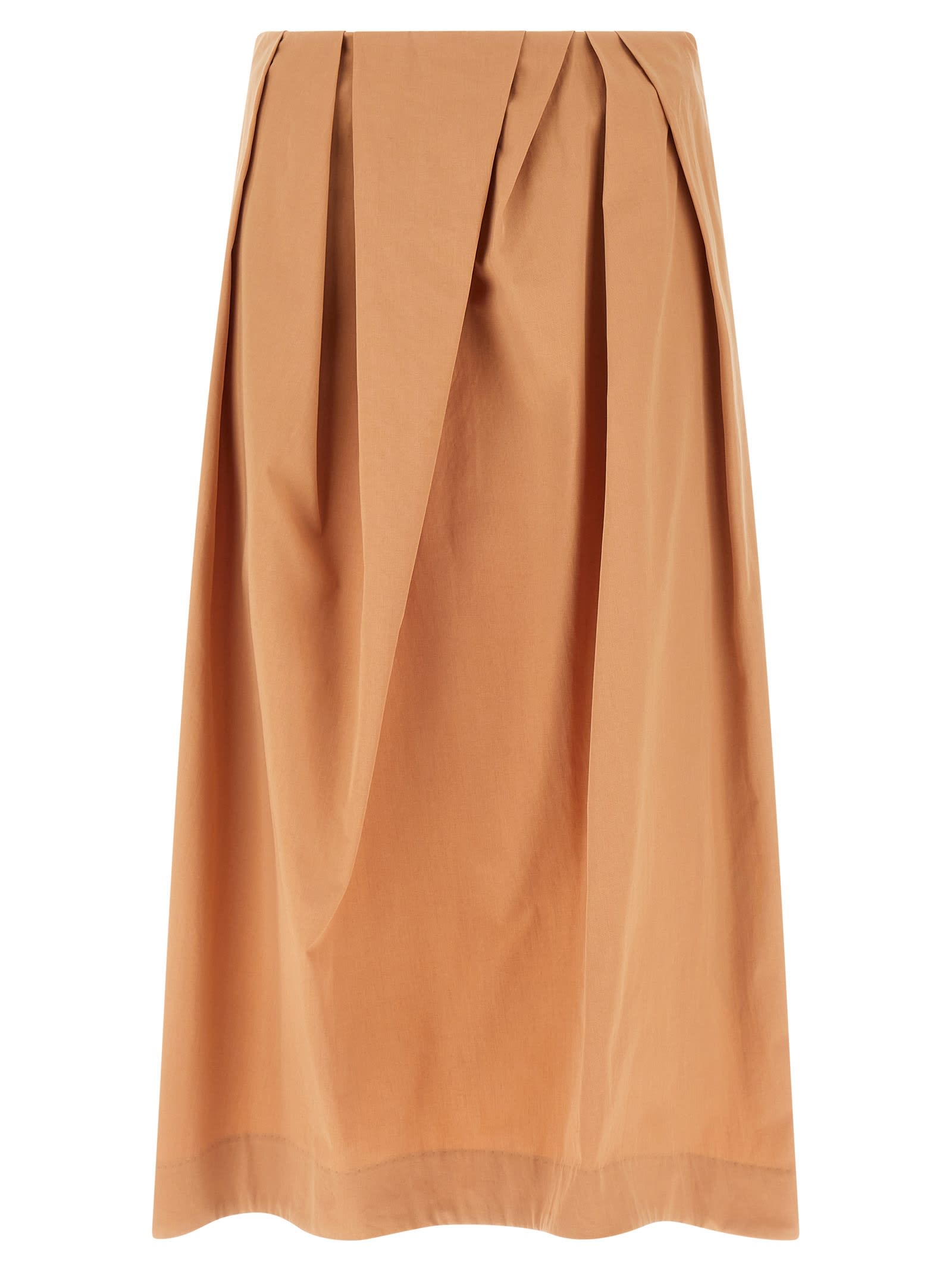 Dries Van Noten High Waist Midi Pleated Skirt In Neutral