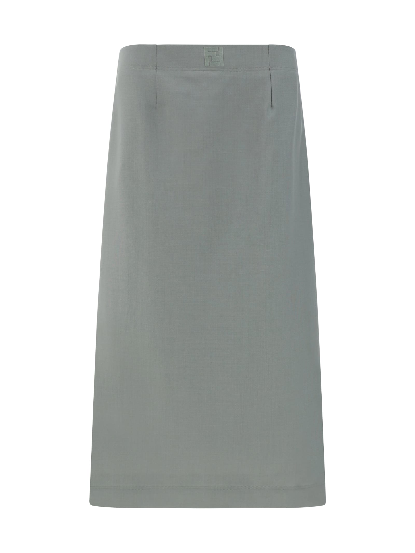 Fendi Light Grey Mohair Blend Skirt In Shadow
