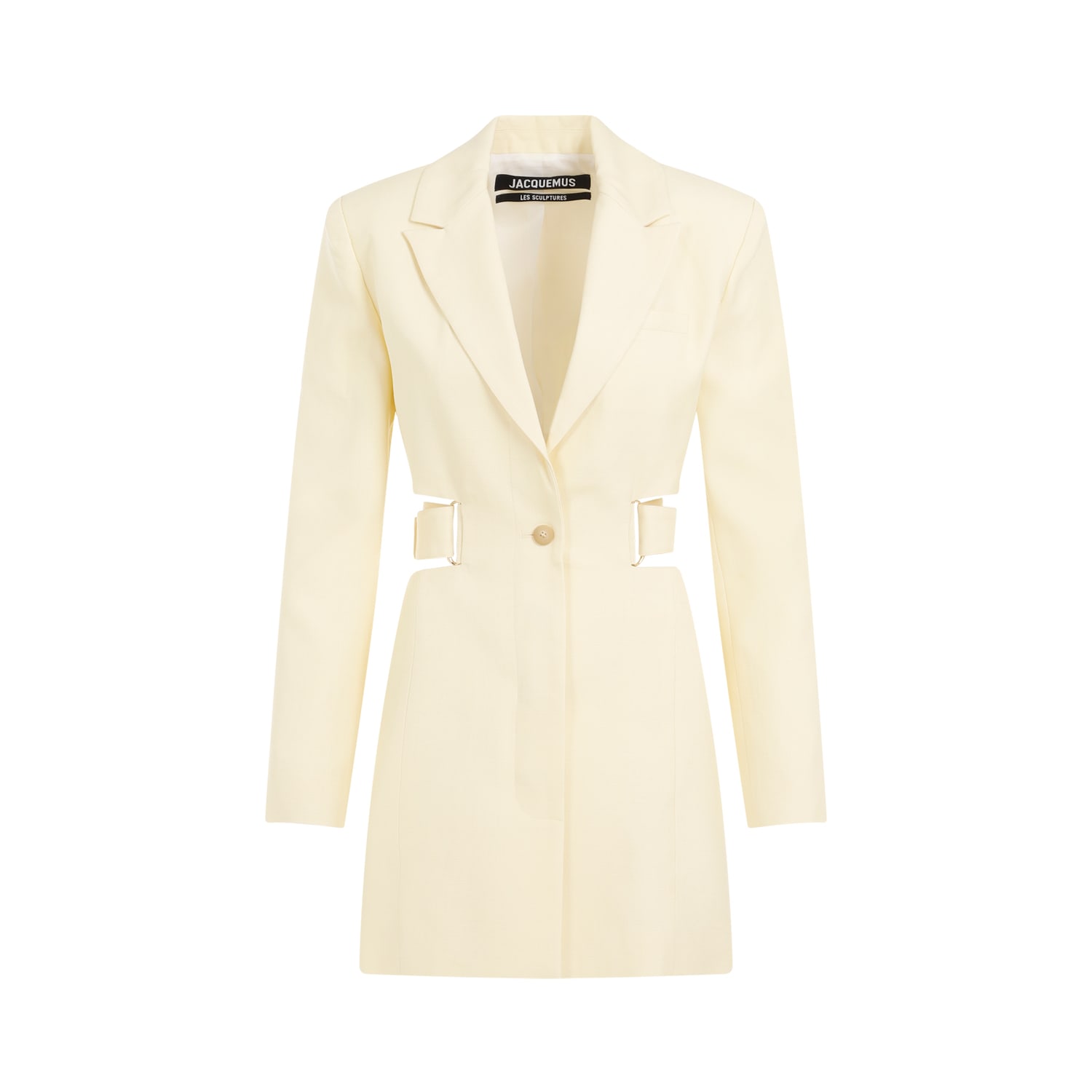 Shop Jacquemus La Robe Bari Mini Dress In Pale Yellow