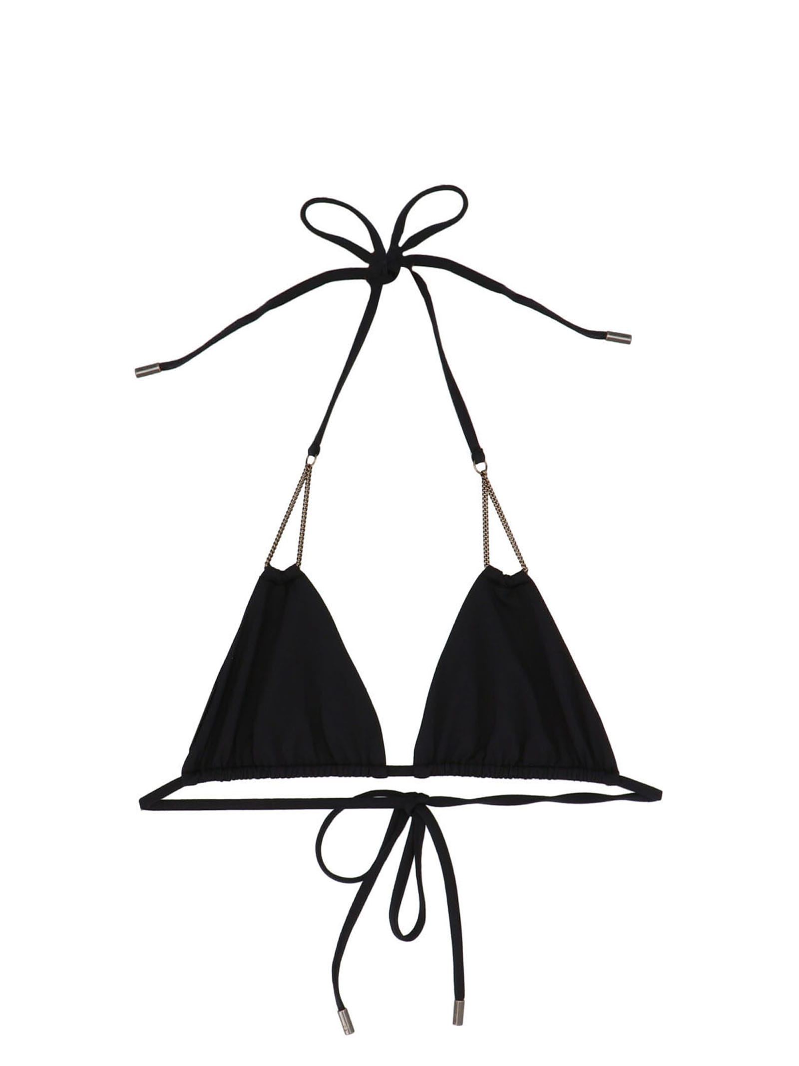Shop Saint Laurent Triangle Bikini Top In Black