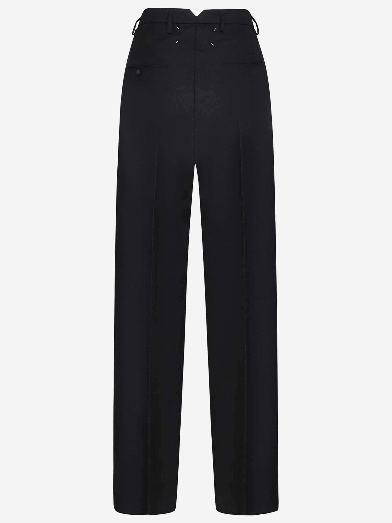 Maison Margiela Wool Trousers In Black
