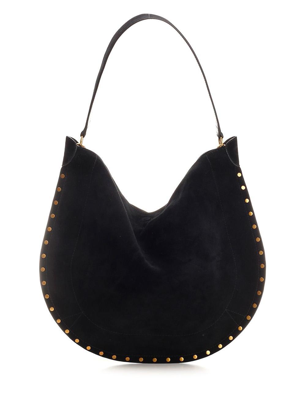 Isabel Marant Oskan Soft Medium Suede Shoulder Bag In Black