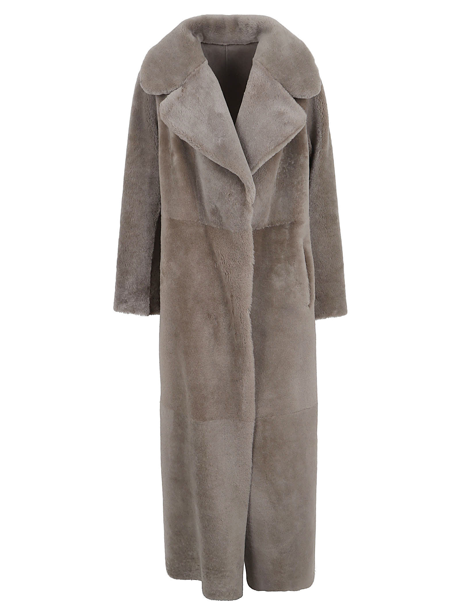 Salvatore Santoro Leather Coat In Gray