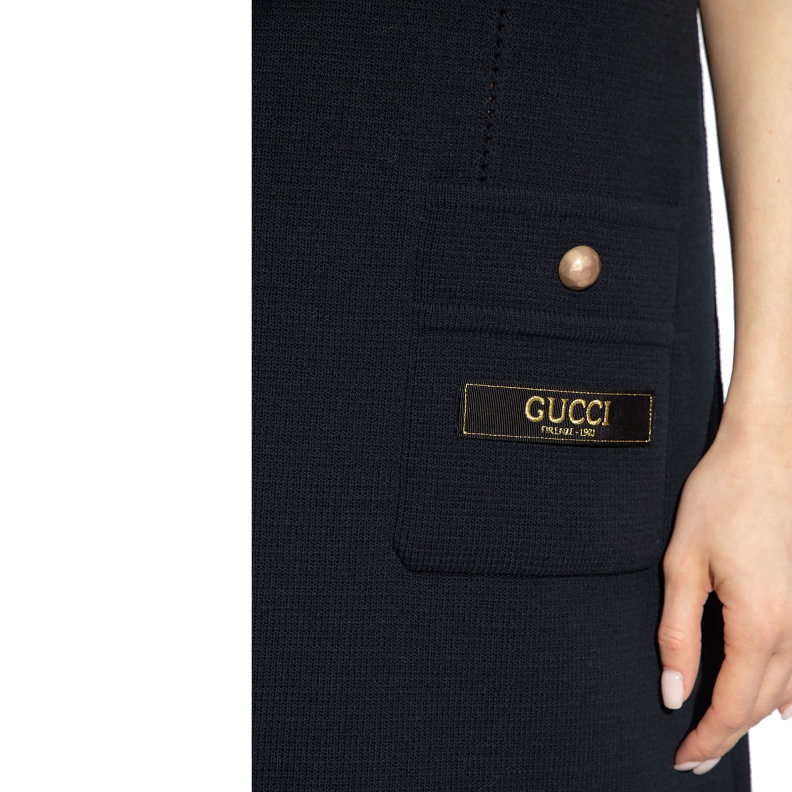 Shop Gucci Wool Mini Dress In Black