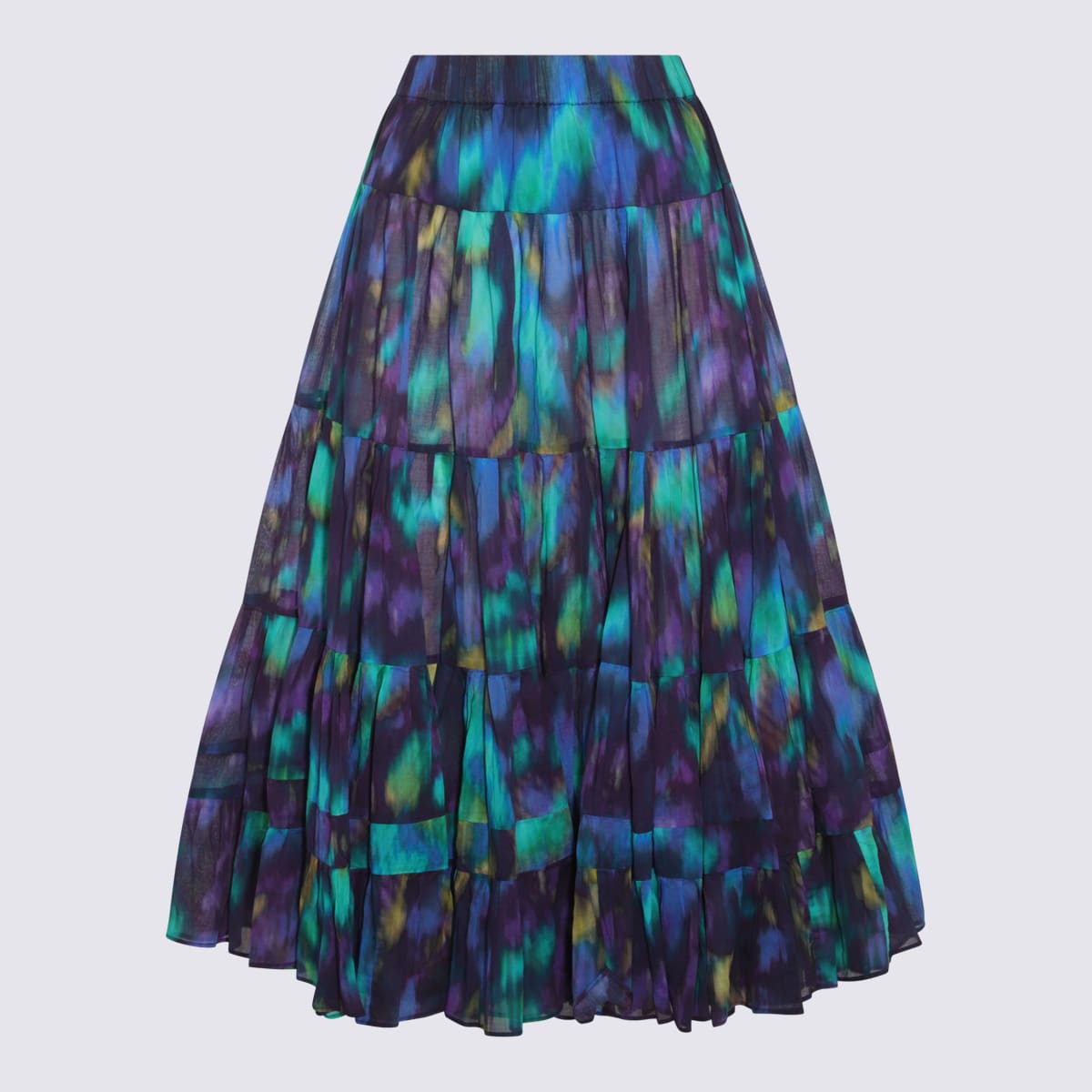 Shop Marant Etoile Blue Cotton Skirt In Blu/green
