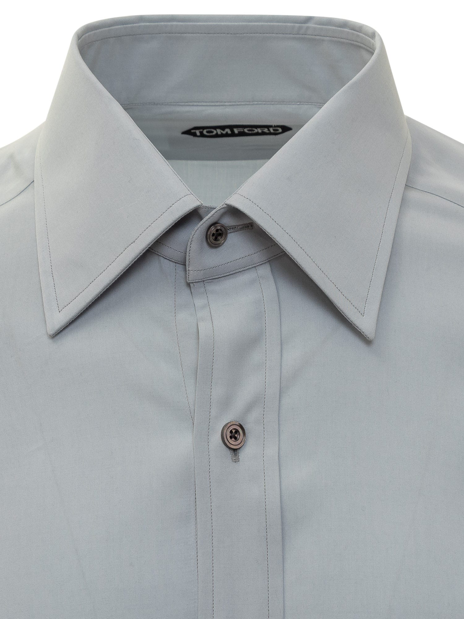Shop Tom Ford Slim Fit Shirt In Silver Blue