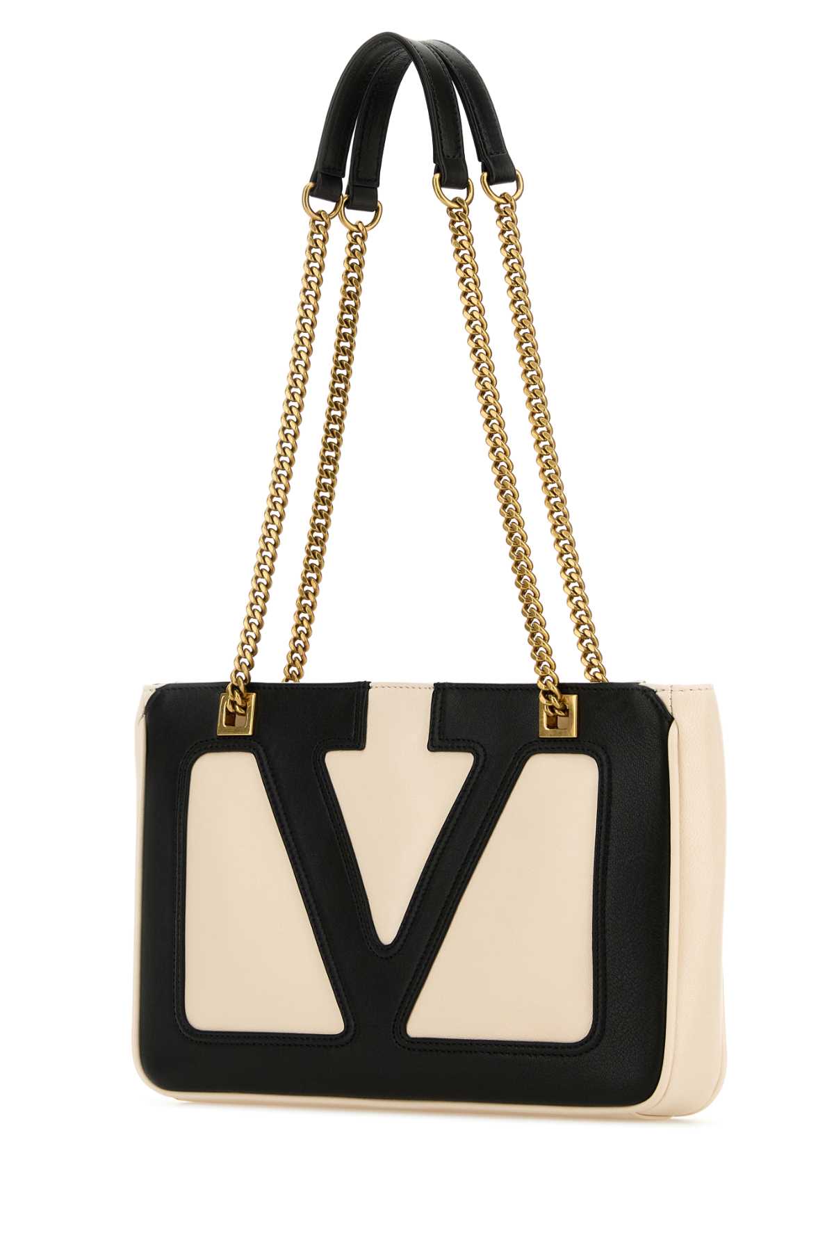 VALENTINO GARAVANI IVORY NAPPA LEATHER SMALL VIVA SUPERSTAR SHOULDER BAG 