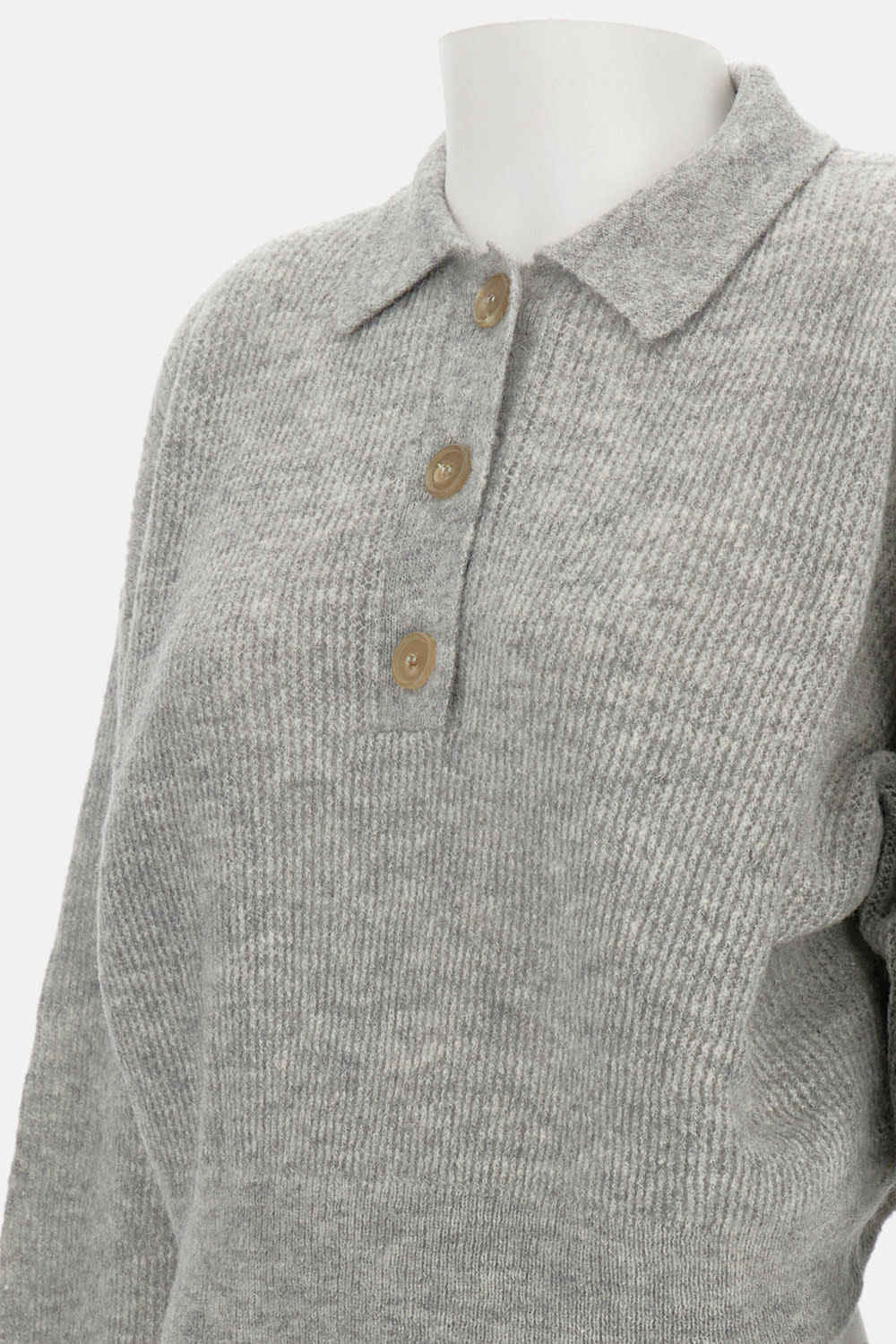 Haikure Sweater With Buttons In Gray