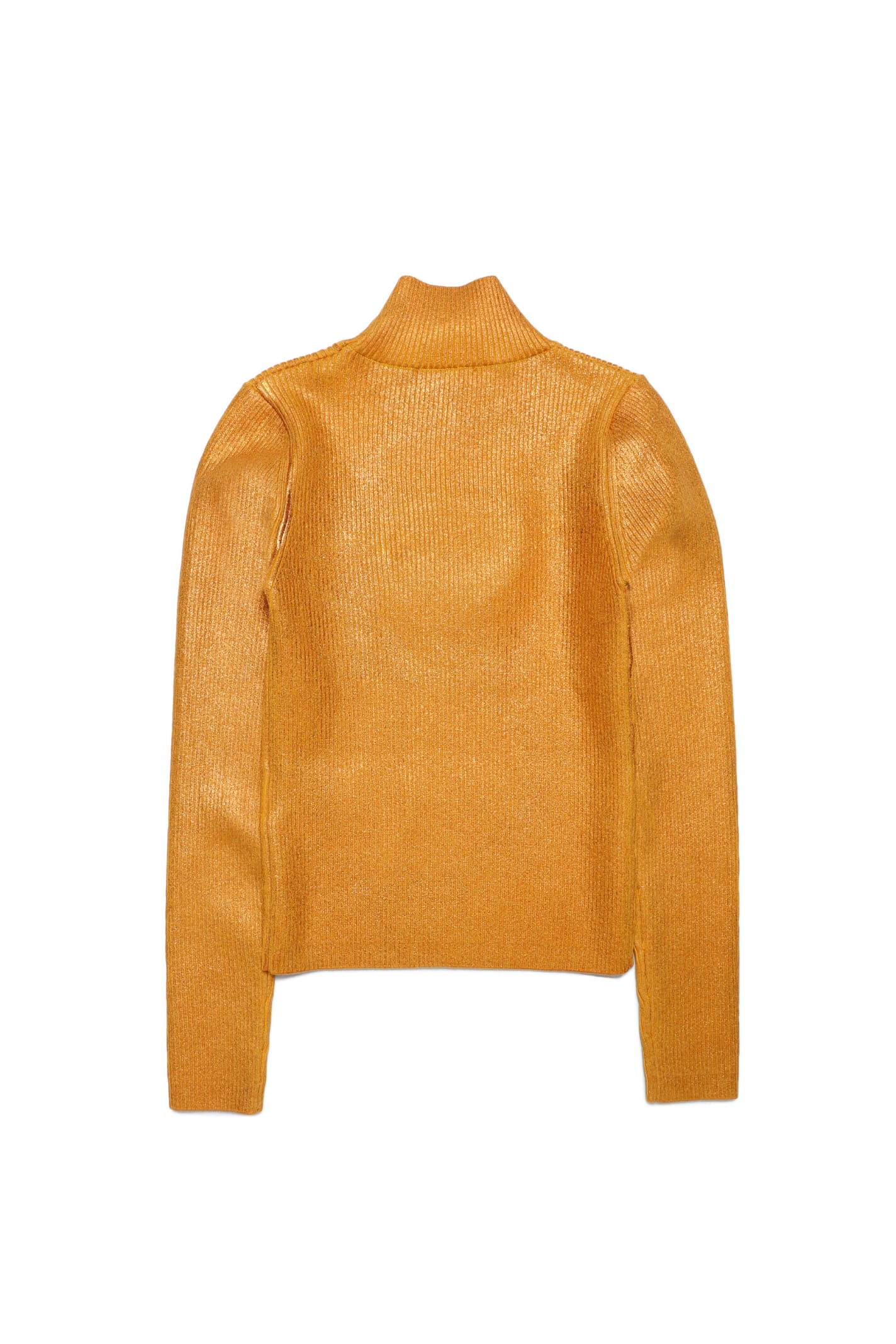 Shop Diesel Kmarcella Knitwear Metallic Effect Ribbed Knit In Arancione