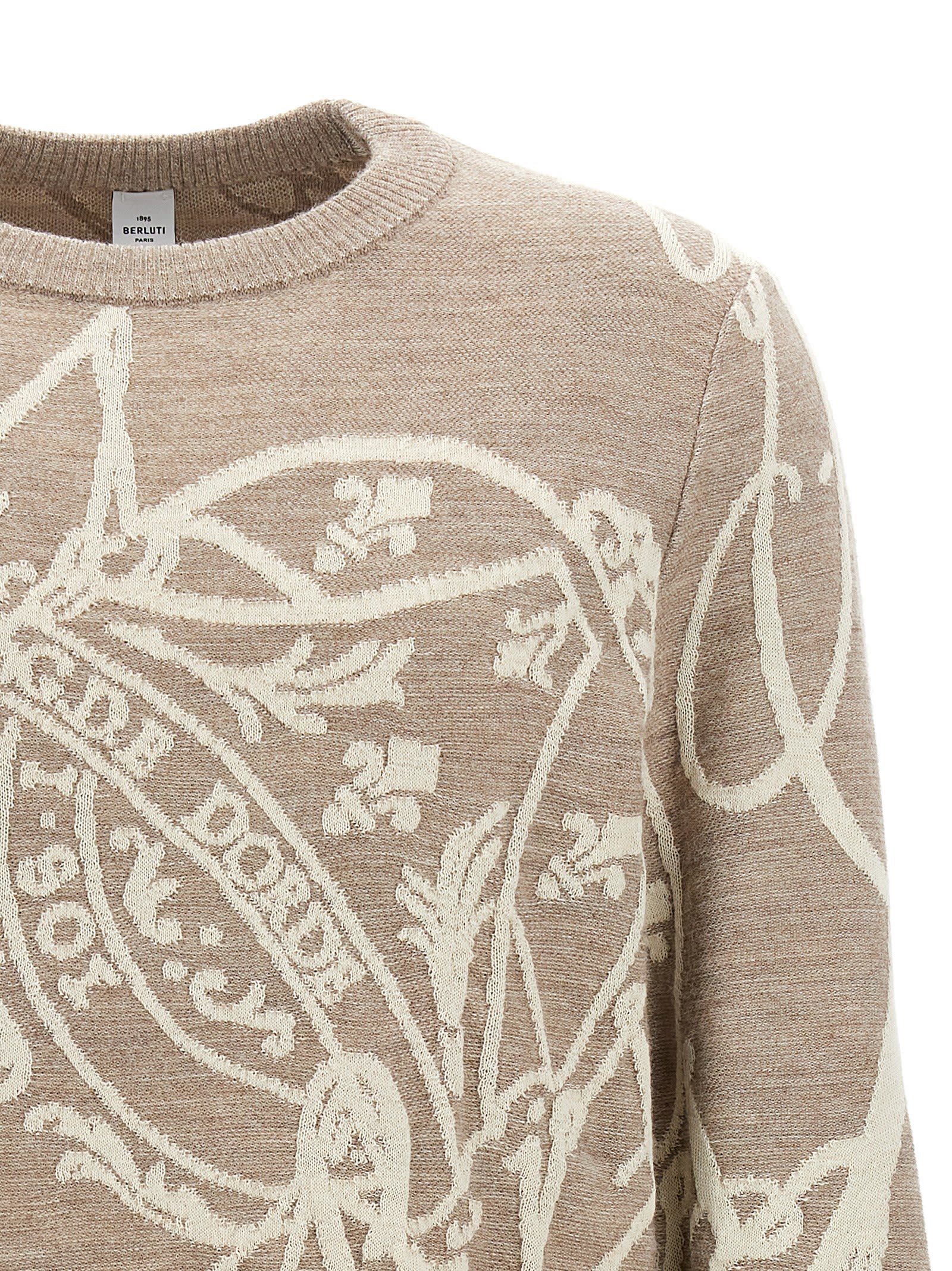 Shop Berluti Giant Scritto Sweater In Beige