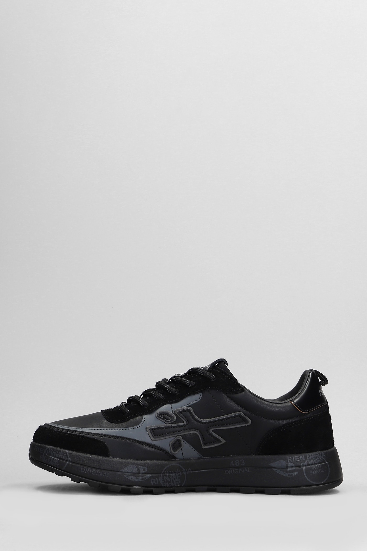 Shop Premiata Nous Sneakers In Black Leather