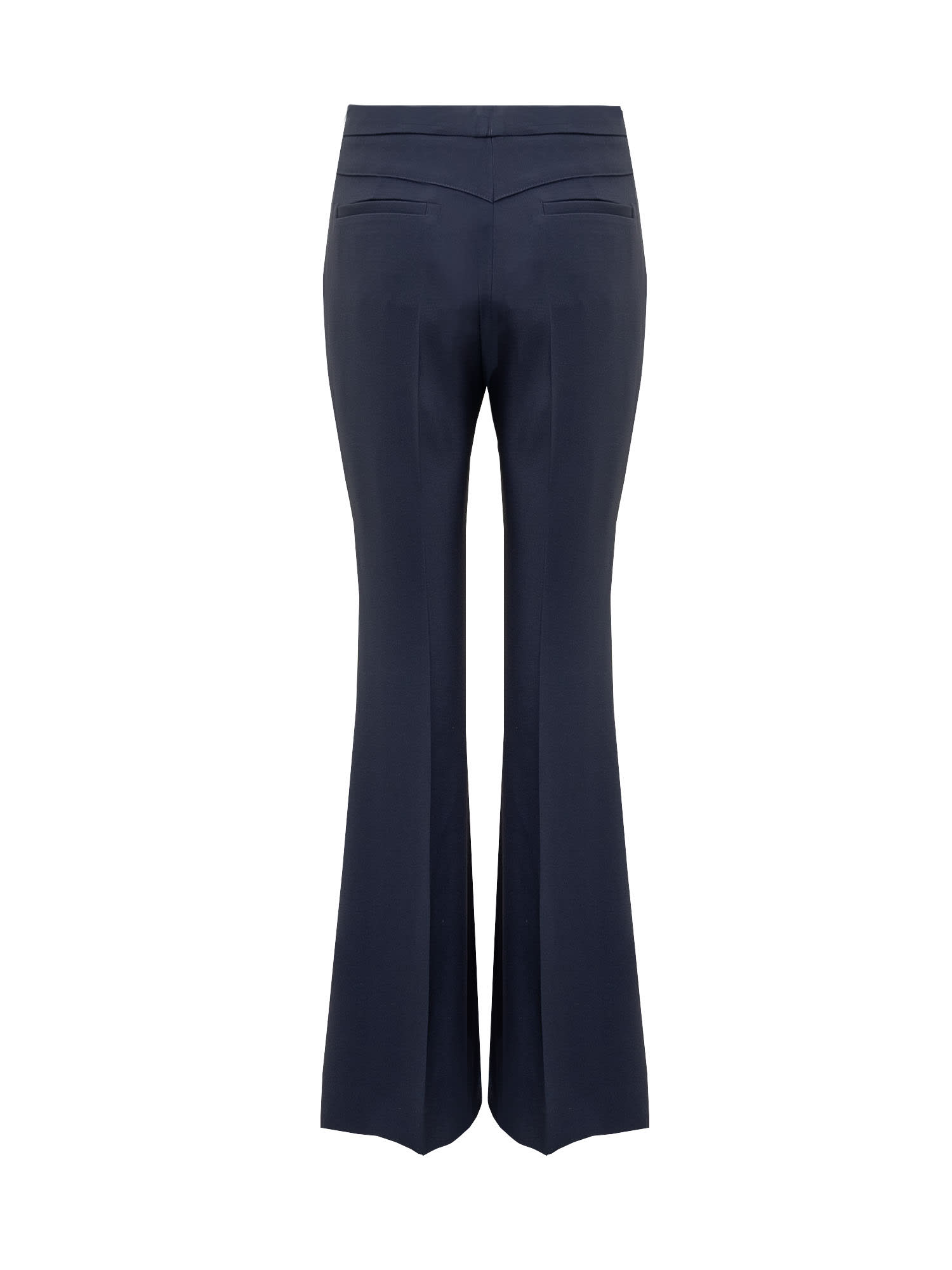 Shop Etro Flared Pants In Blue