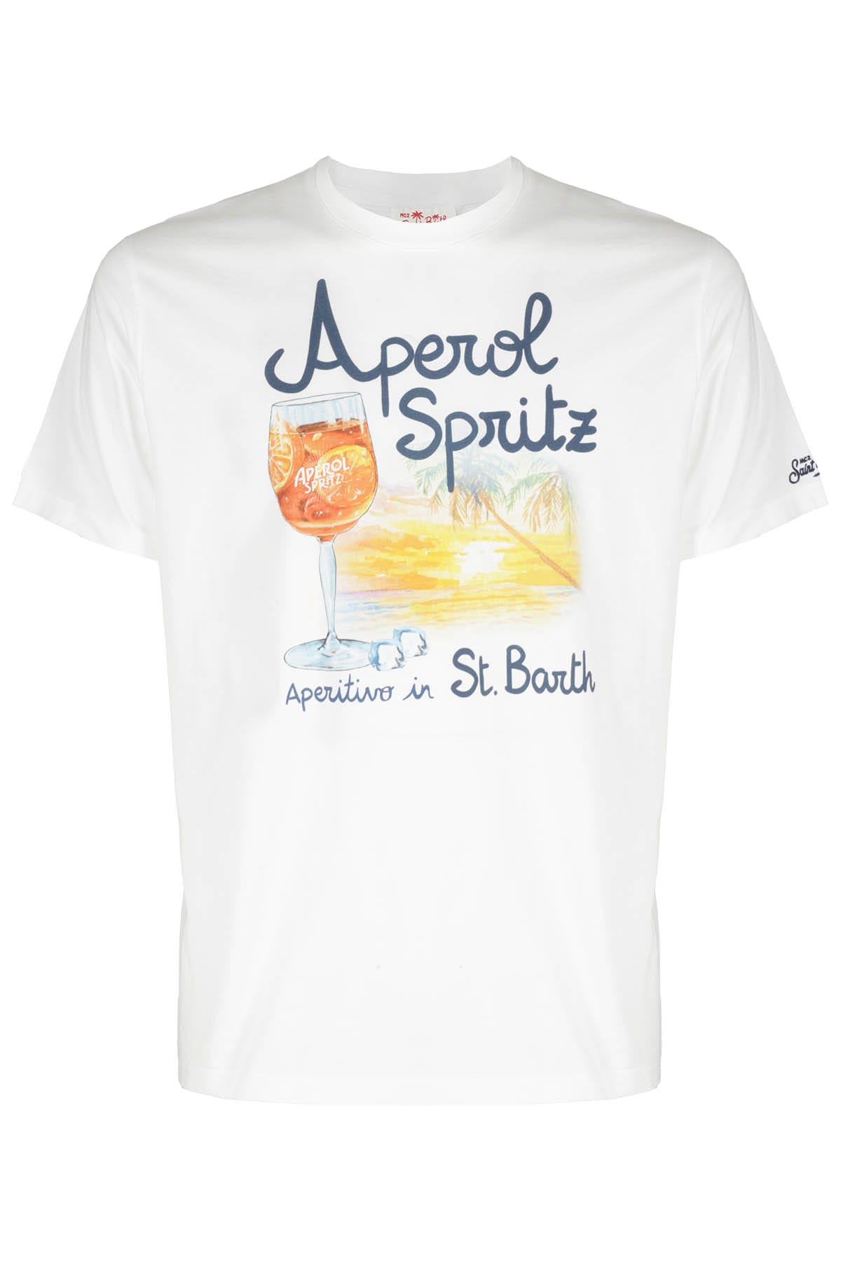 Mc2 Saint Barth Pure Cotton T-shirt Elegance In N Aperol Spritz Venice