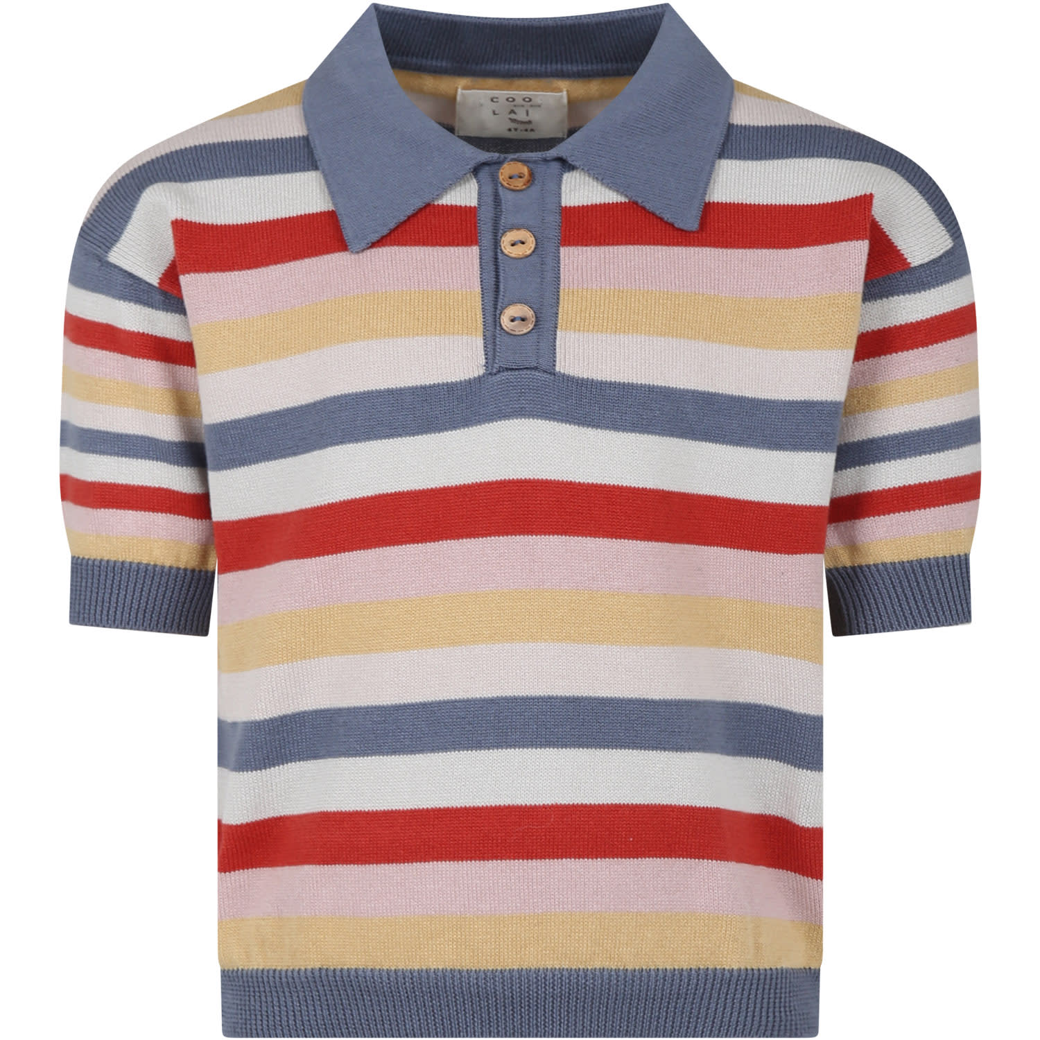 Shop Coco Au Lait Multicolor Polo Shirt For Kids With Striped Pattern