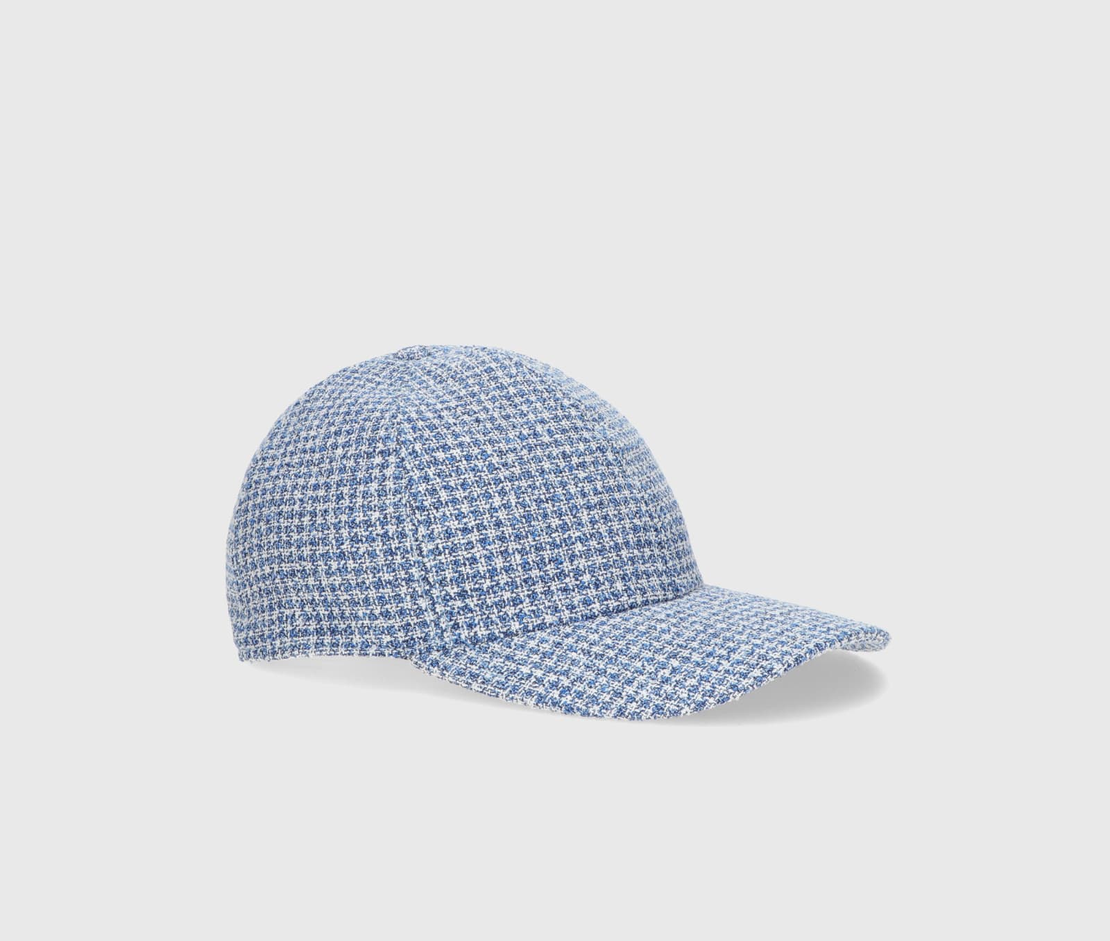 Shop Borsalino Hiker Baseball Cap In Houndstooth Blue/white