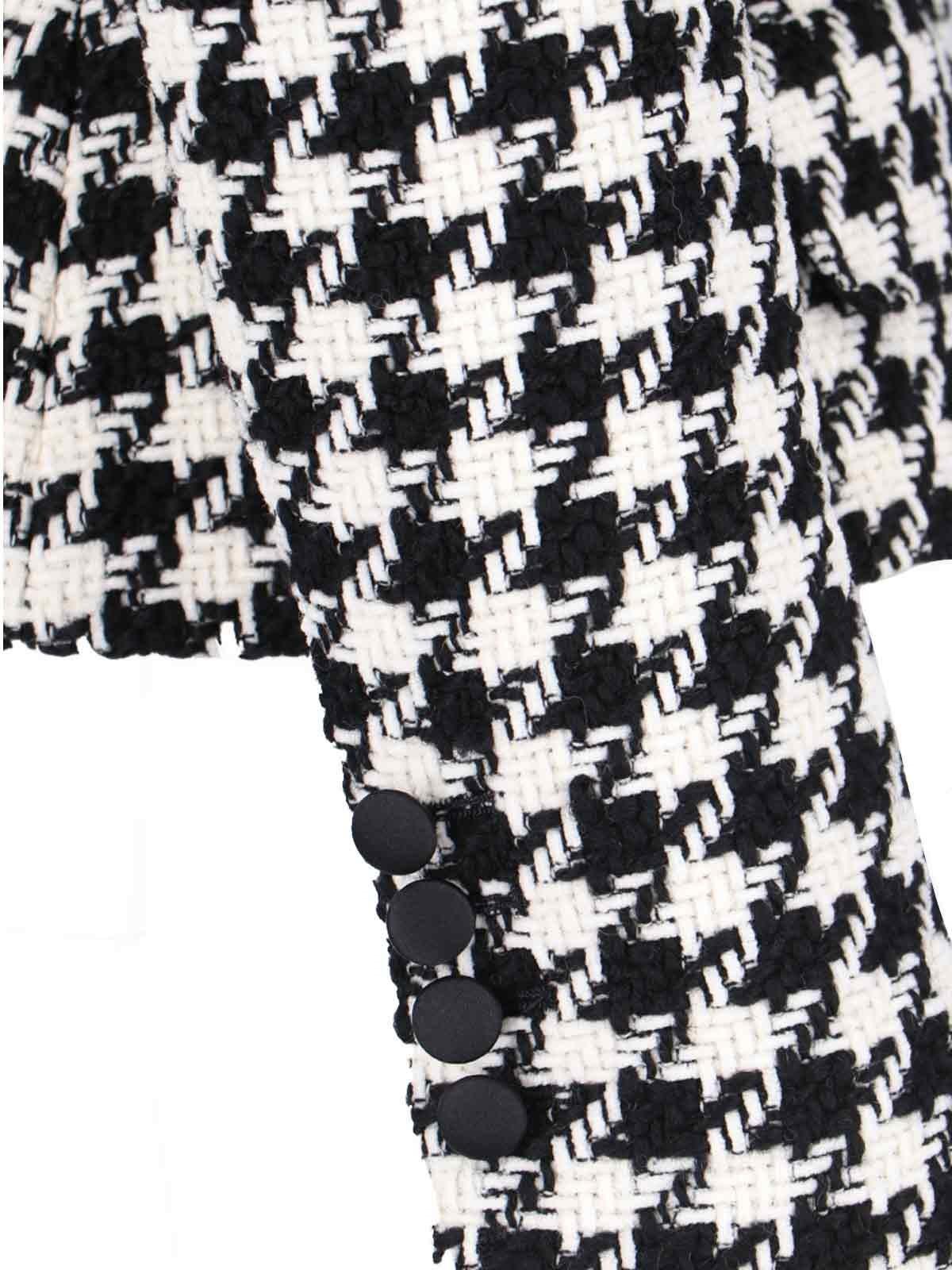 Shop Dolce & Gabbana Double-breasted Houndstooth Jacket In Black/white