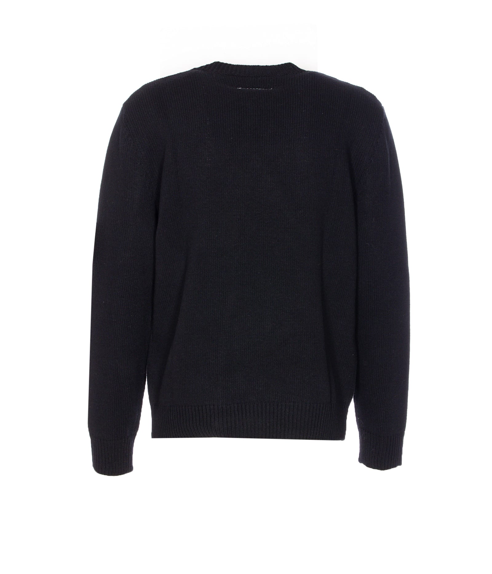 Mm6 Maison Margiela Mm6 By Maison Margiela Wool Taped Label Crewneck Sweater In Black