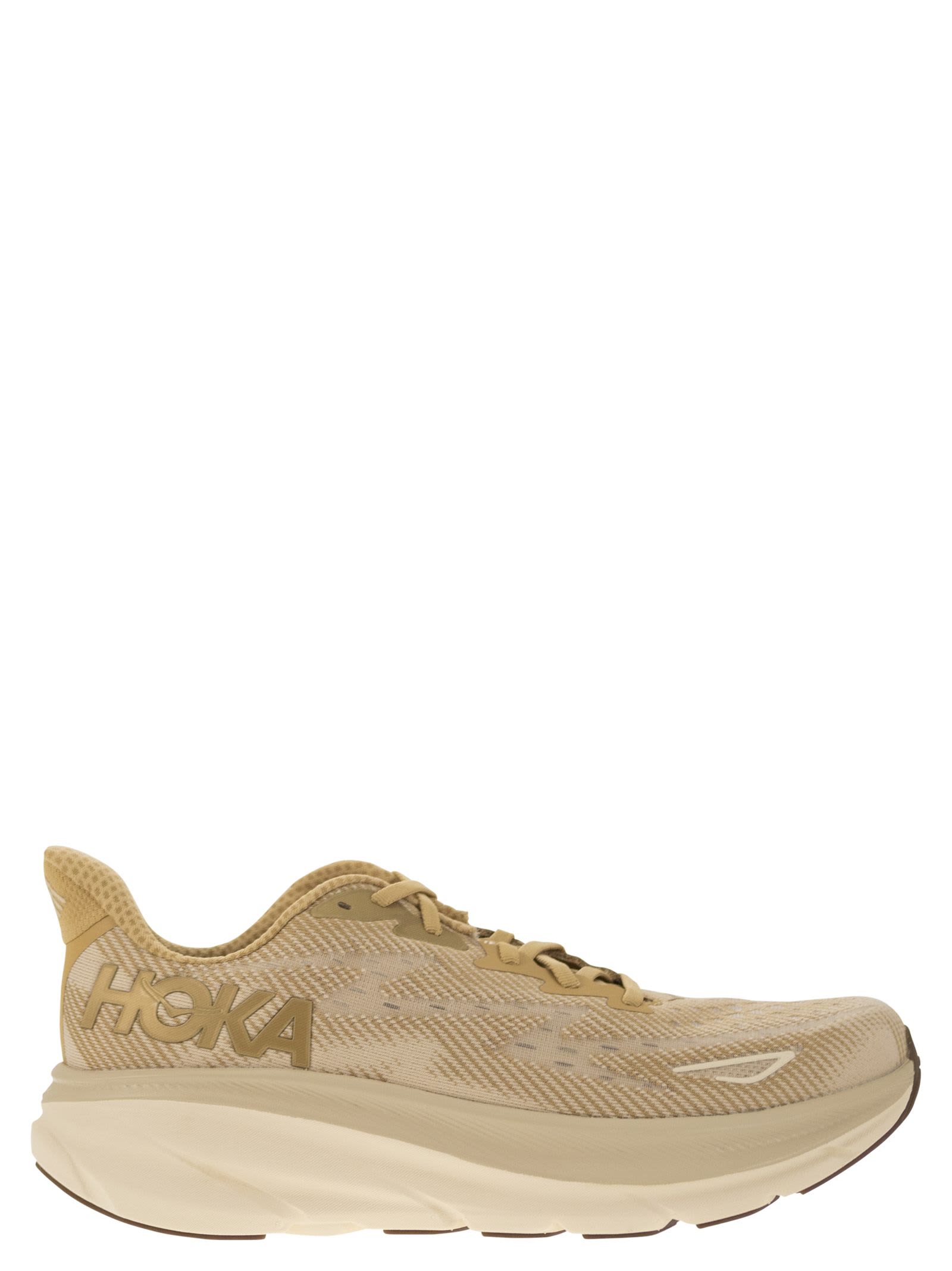 Shop Hoka Clifton 9 - Breathable Sports Shoev In Sand