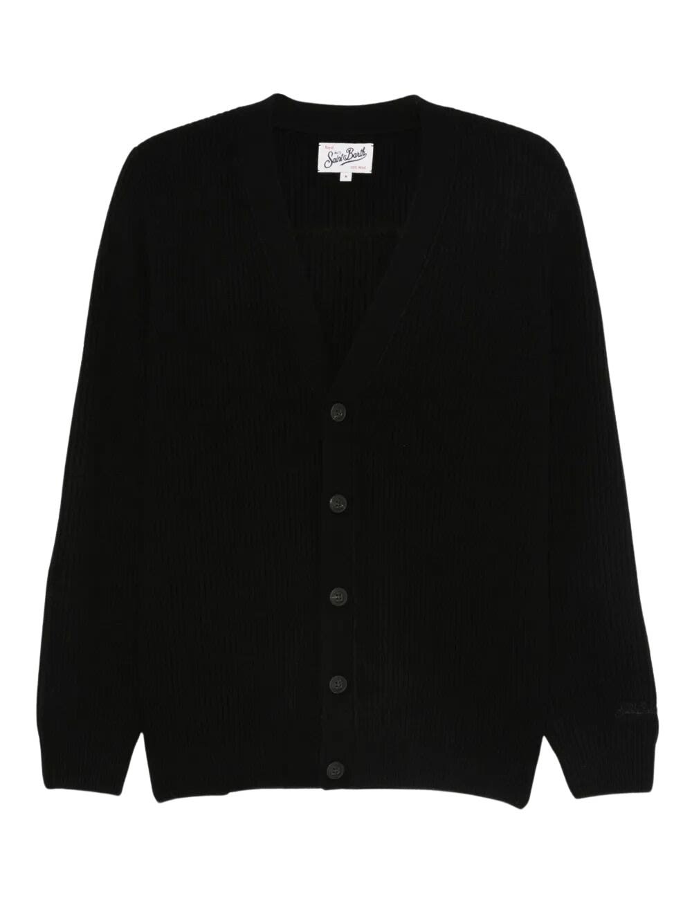 Mc2 Saint Barth Herrison Rib Wool In Black