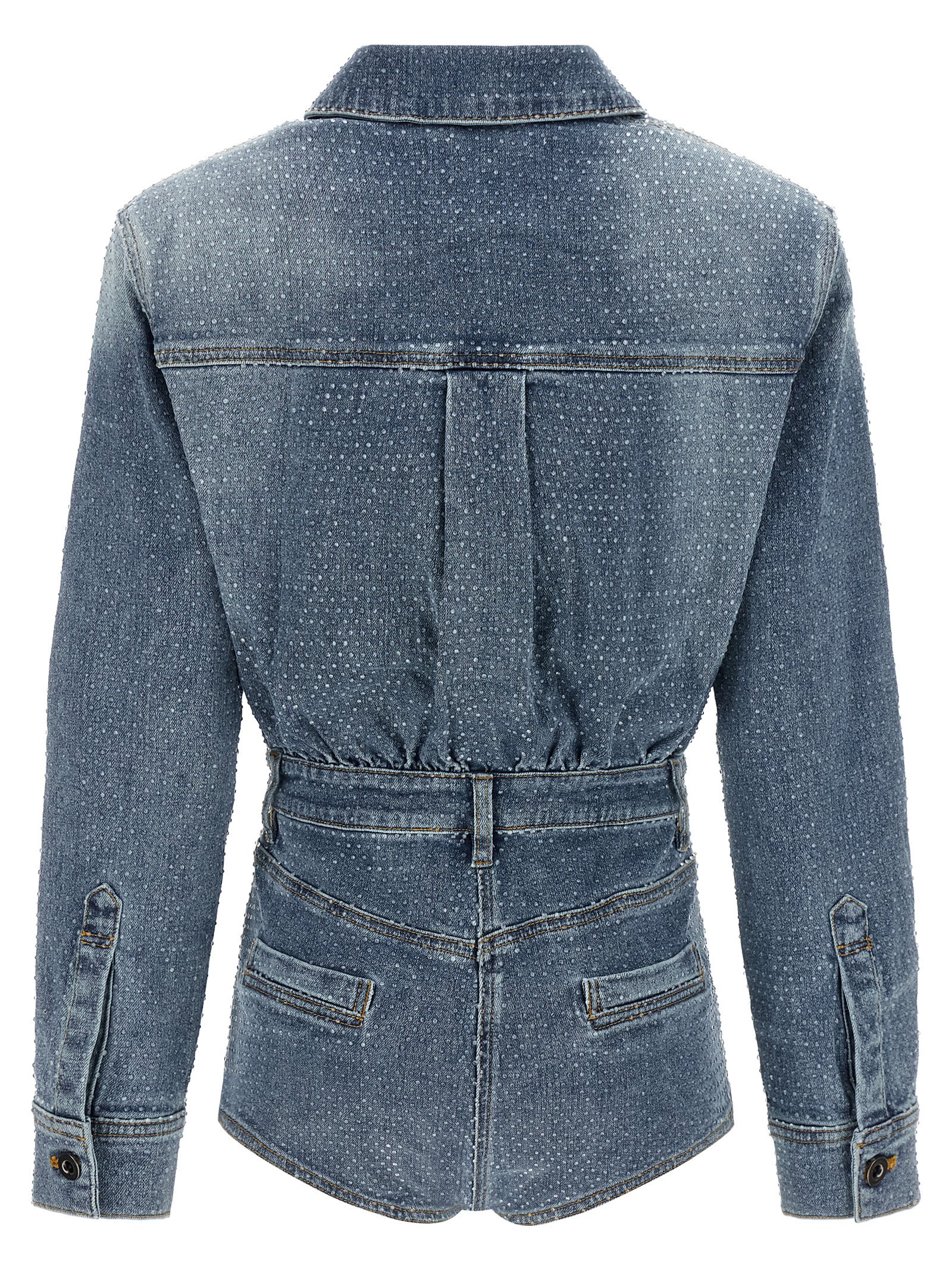 Self-portrait Rhinestone Denim Jewelry Blue In Blue