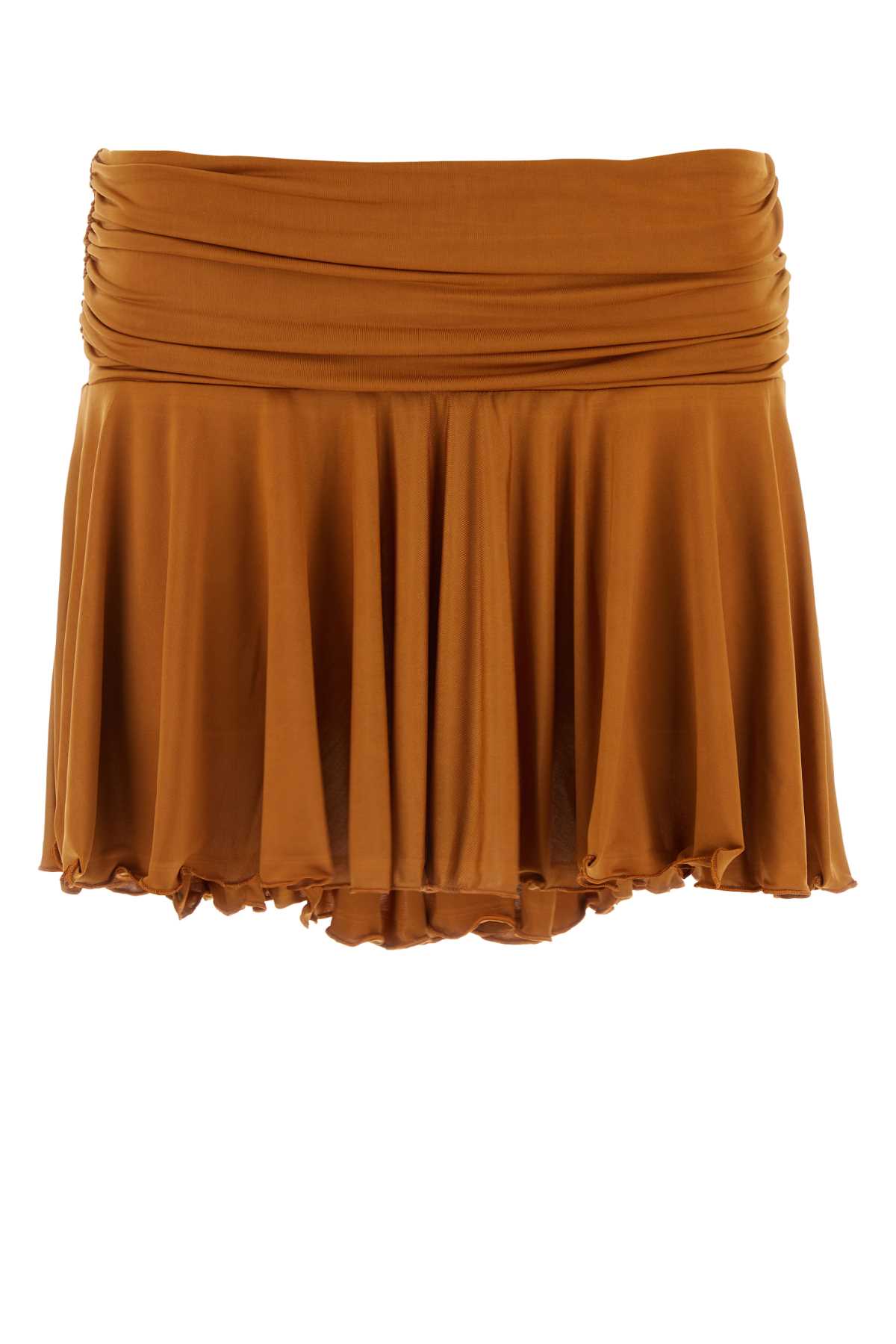 Caramel Stretch Polyester Mini Skirt