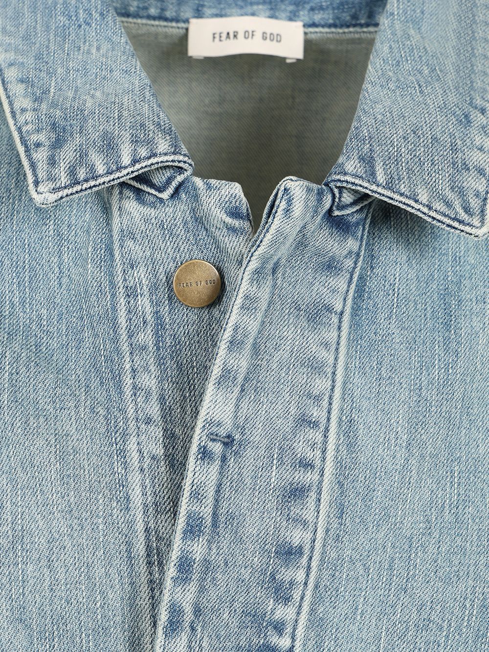 Fear Of God Denim Trucker Casual Jackets And Parka Blue In Light Blue