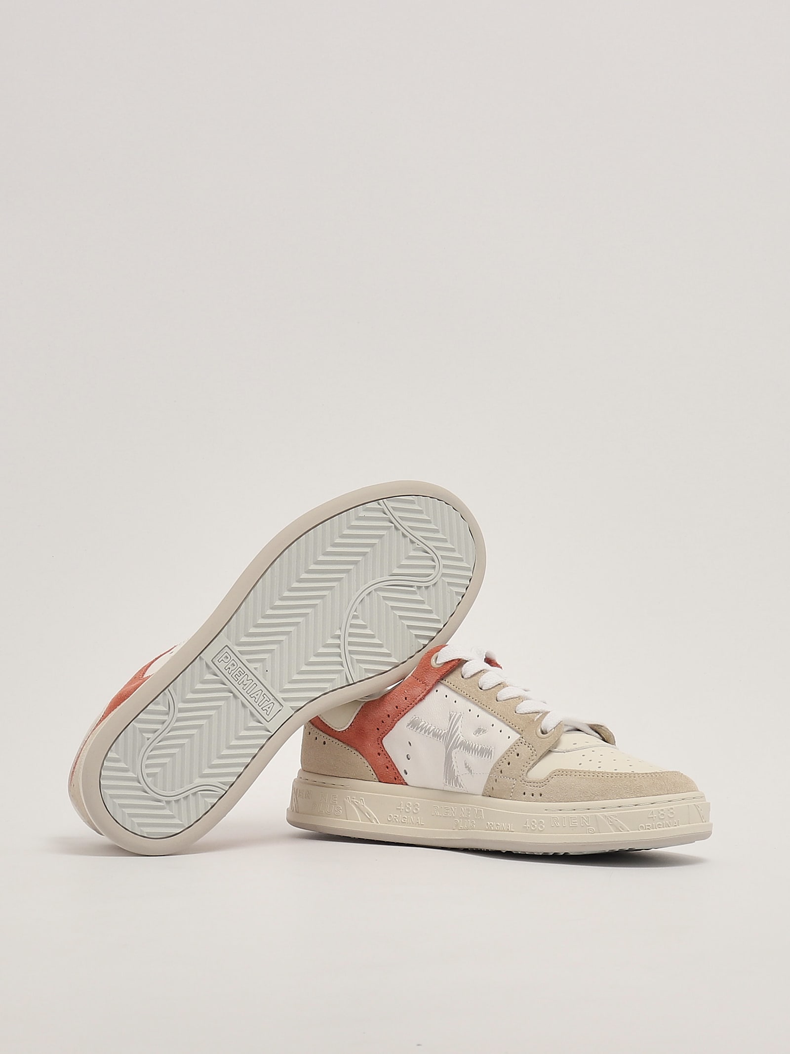 Shop Premiata Quinnd Sneaker In Bianco-beige