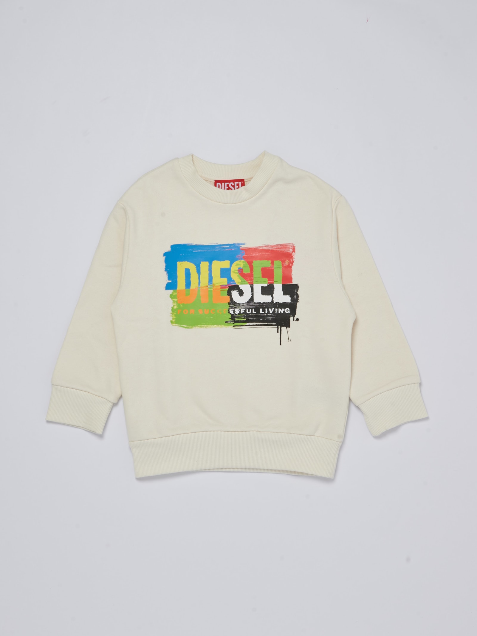 Diesel Kids' Crewneck Sweatshirt In Bianco