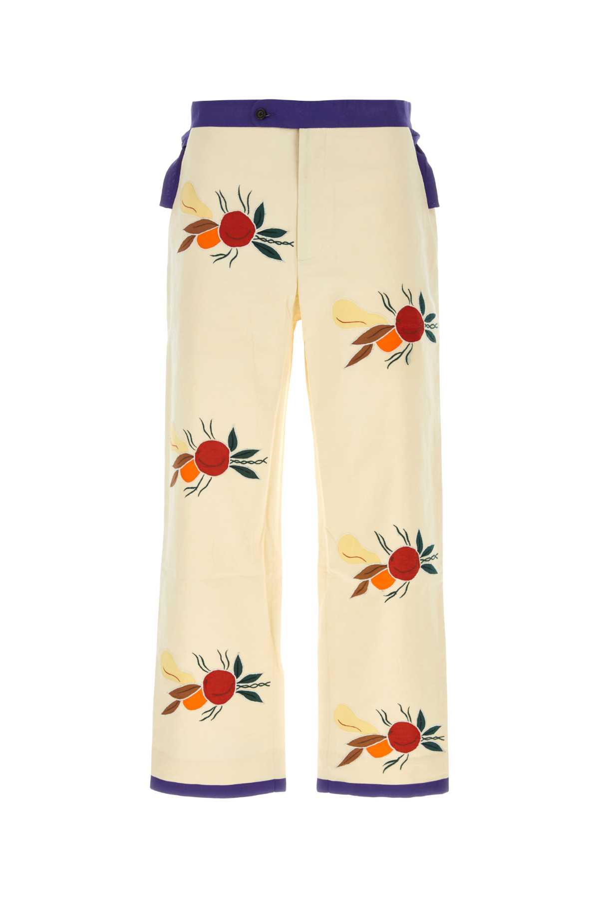 Embroidered Linen Blend Pant
