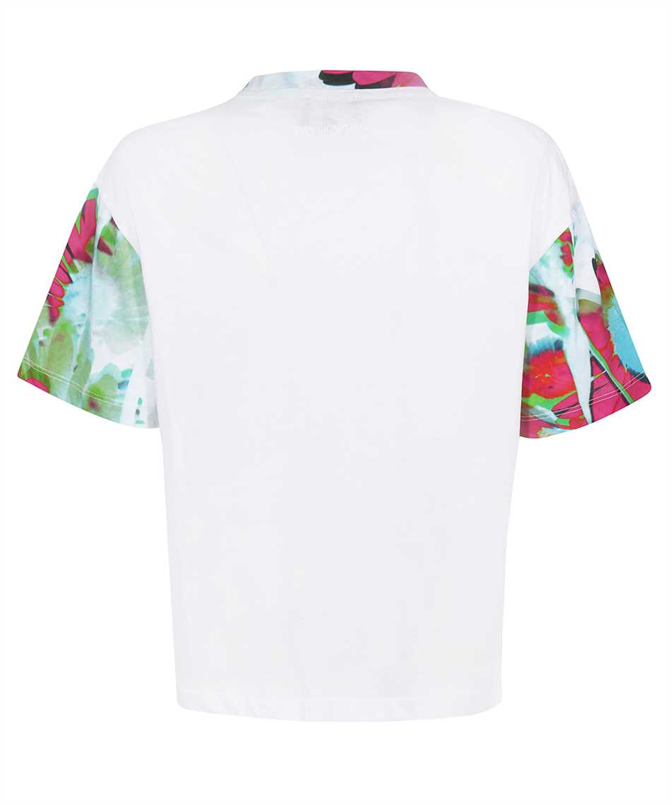 Shop Emporio Armani Short Sleeve Printed Cotton T-shirt In White