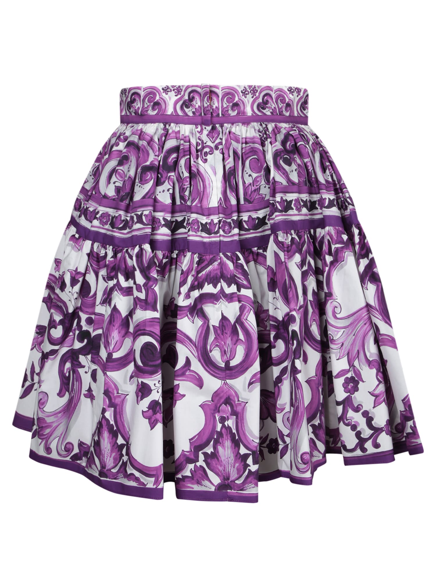 Dolce & Gabbana Maiolica Purple Mini Skirt