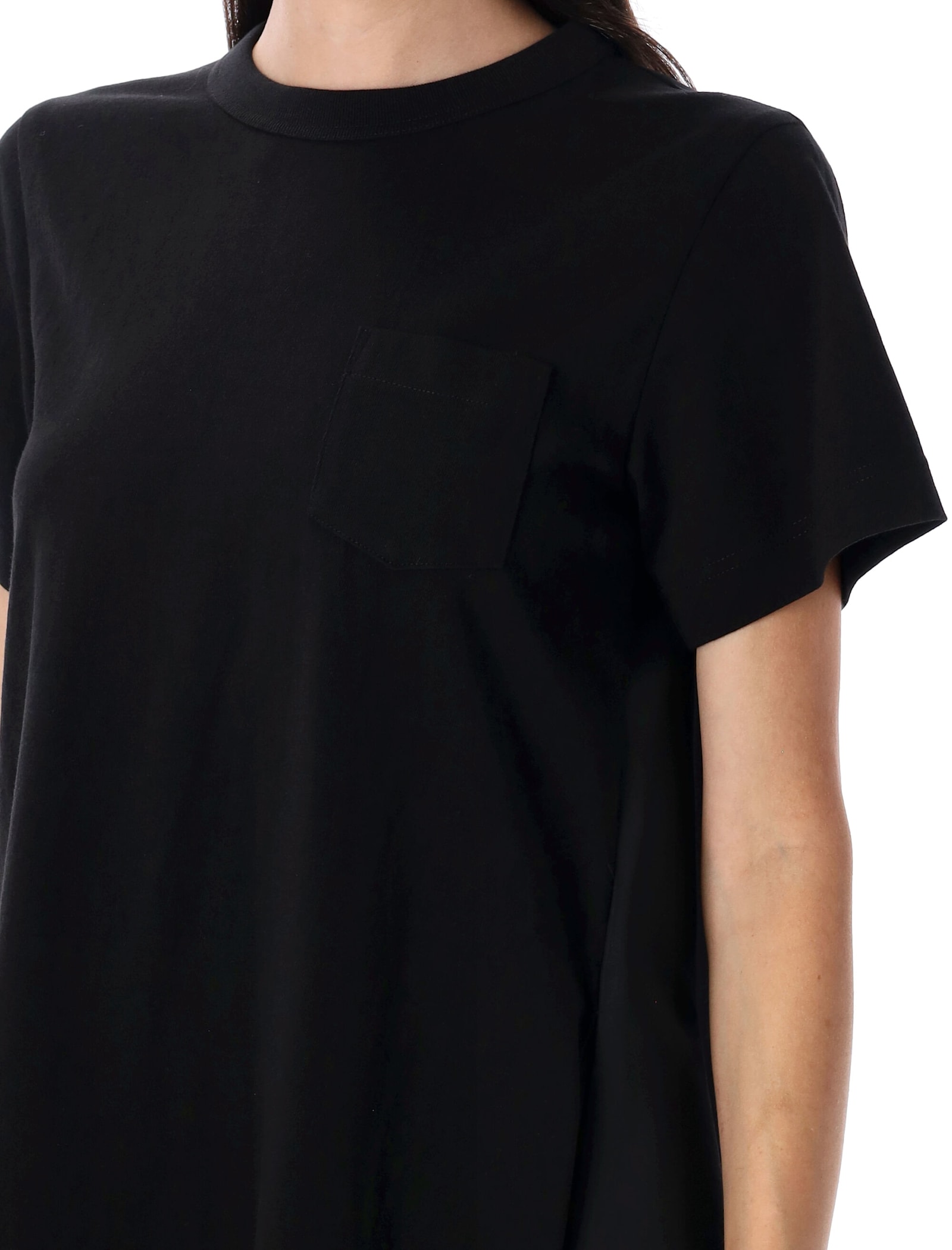 Sacai T-shirt Dress In Black