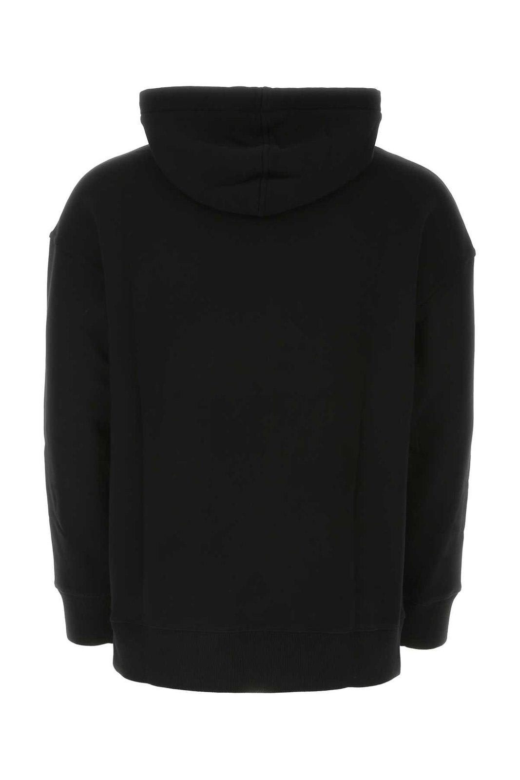 Shop Givenchy Logo Printed Drawstring Hoodie In Black