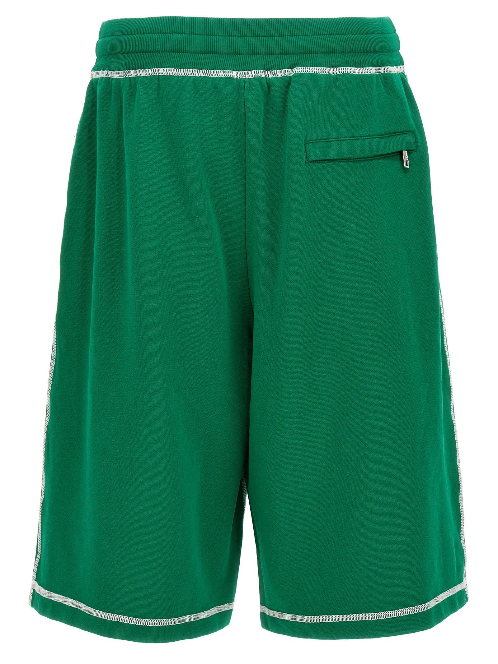 Shop Dolce & Gabbana Logo Bermuda Shorts In Green