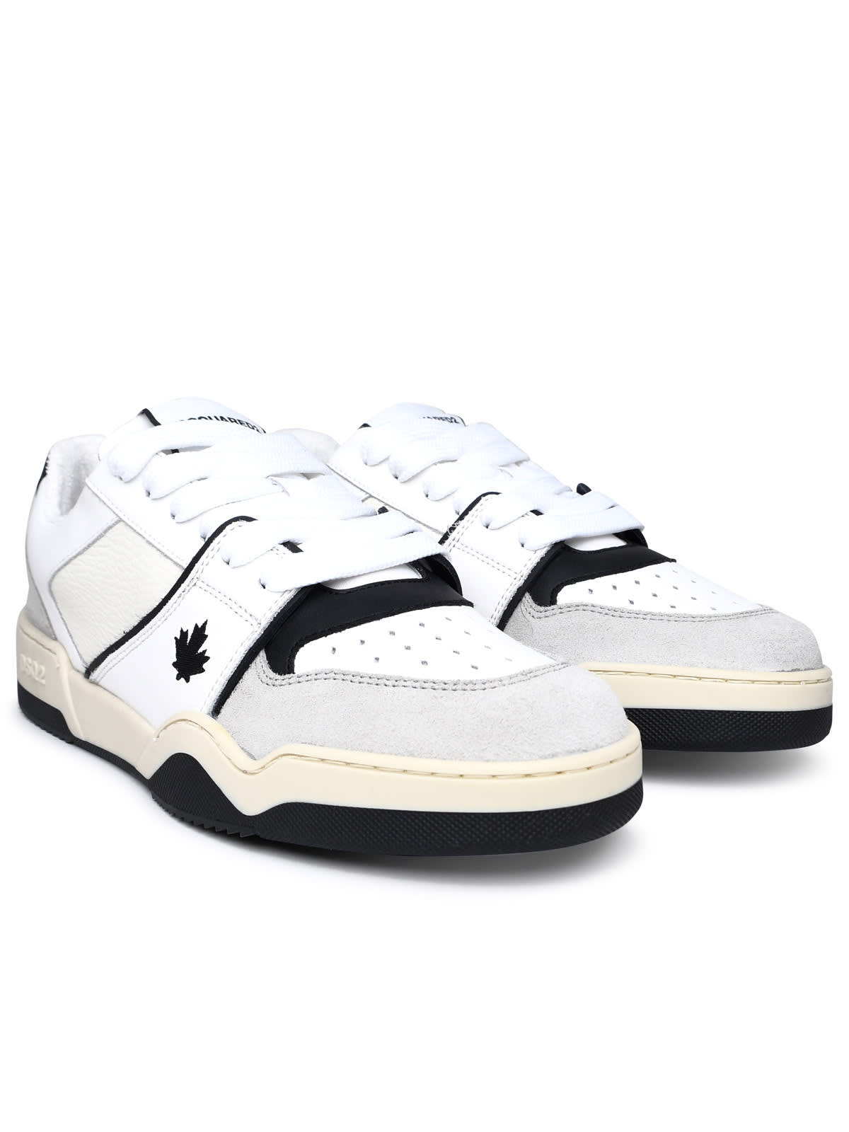 Shop Dsquared2 White Leather Piker Sneakers