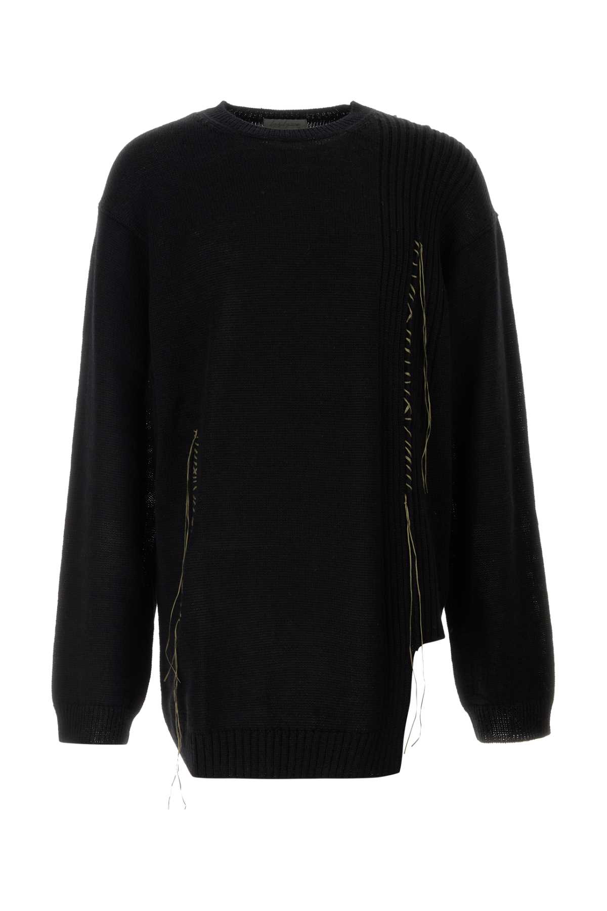 Yohji Yamamoto Black Wool Oversize Sweater In Black
