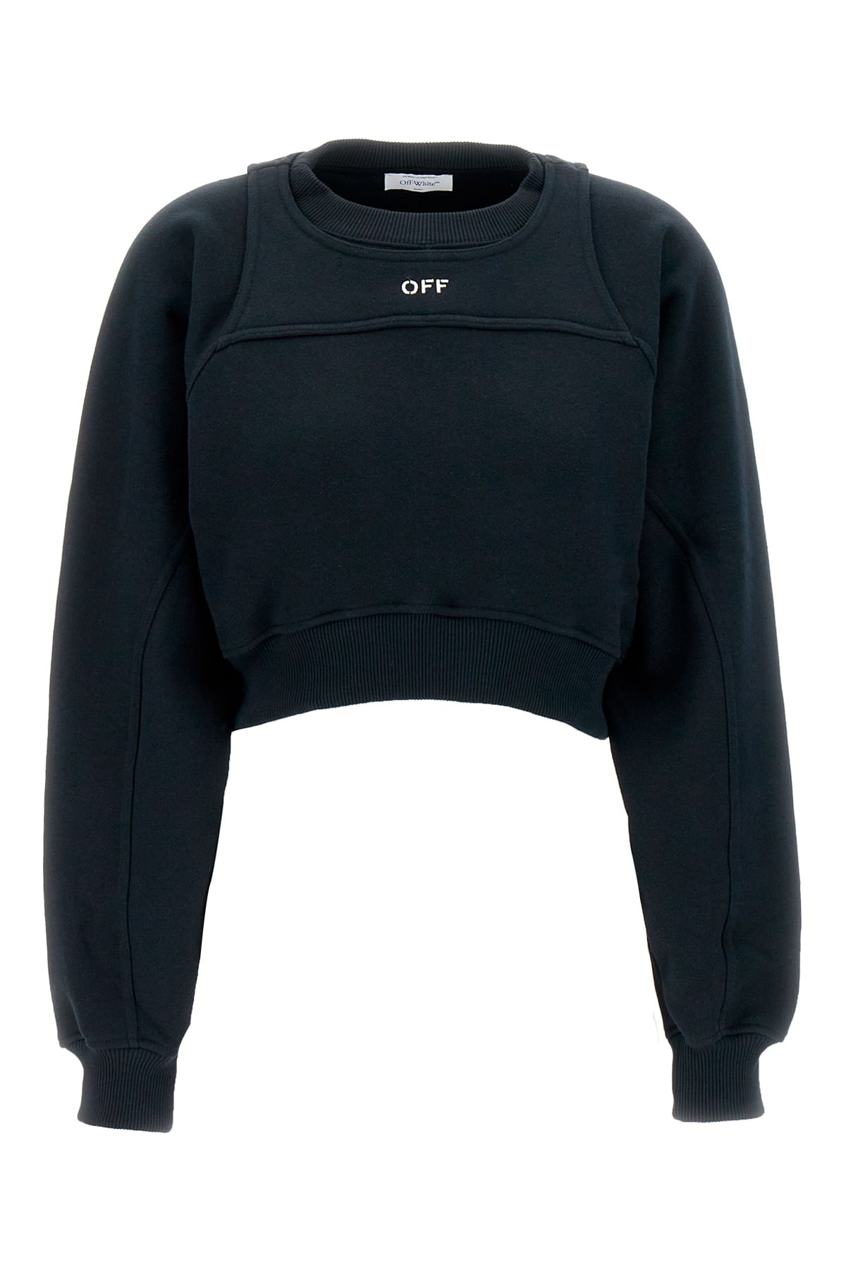 Shop Off-white Black Cotton Sweater In 1001