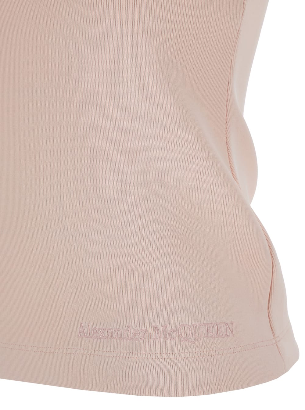 Shop Alexander Mcqueen Pink Tank Top With U Neckline In Viscose Blend Girl