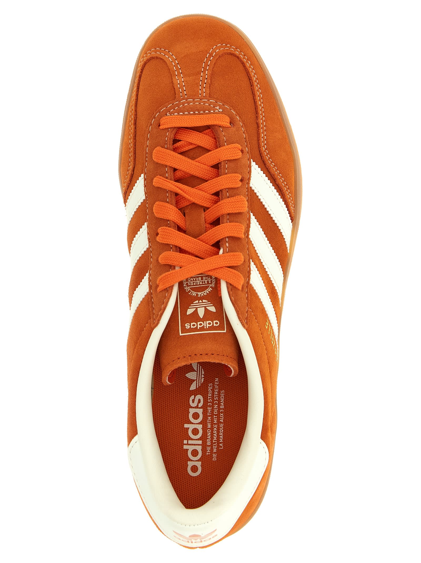 Adidas Originals Gazelle Indoor Leather Sneakers In Orange