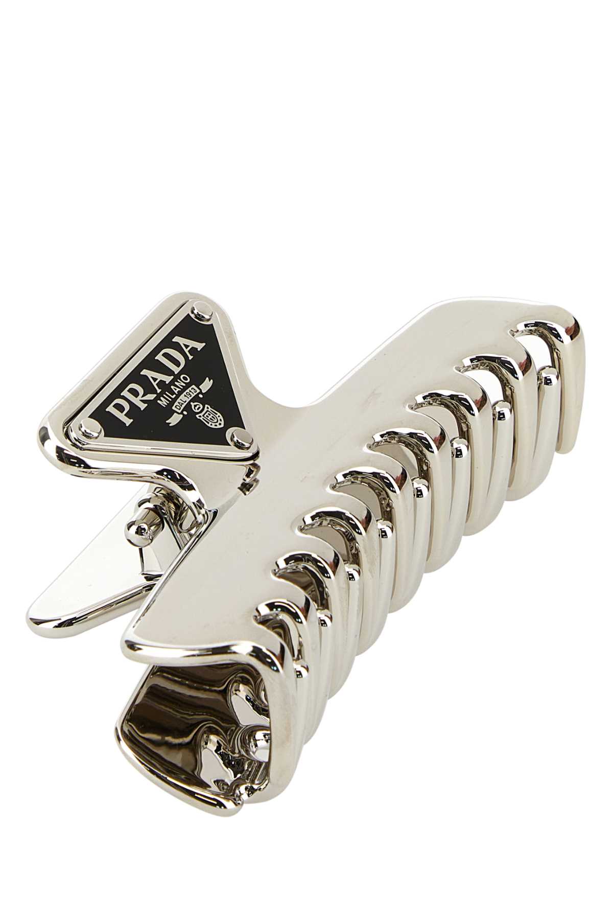 Prada Silver Metal Hair Clip